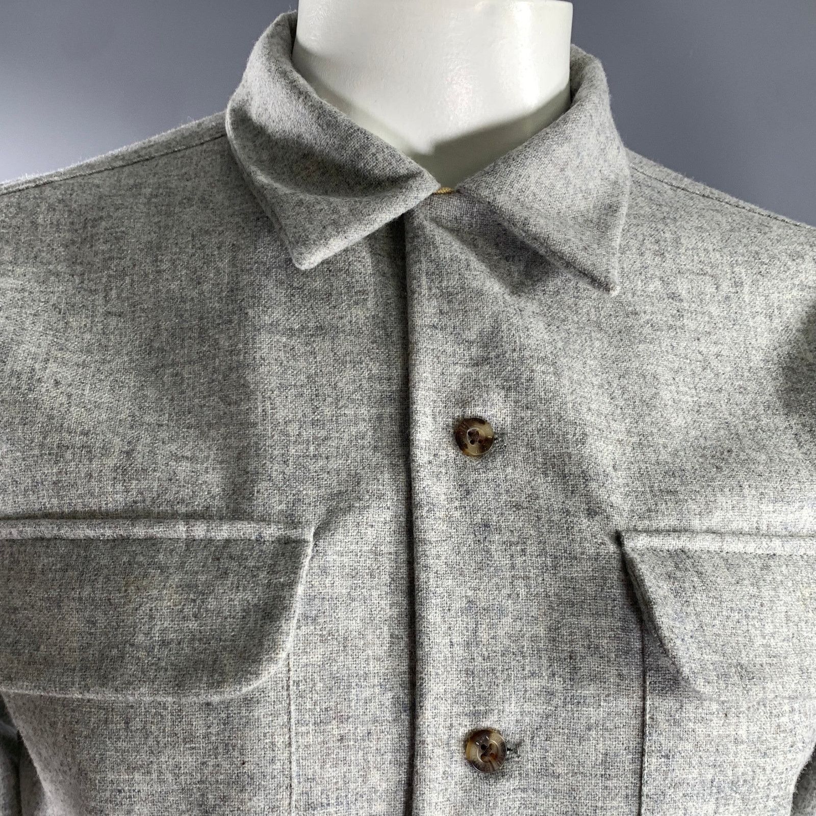 Pendleton PENDLETON Size M Grey Heather Wool Long Sleeve Shirt Size US M / EU 48-50 / 2 - 2 Thumbnail