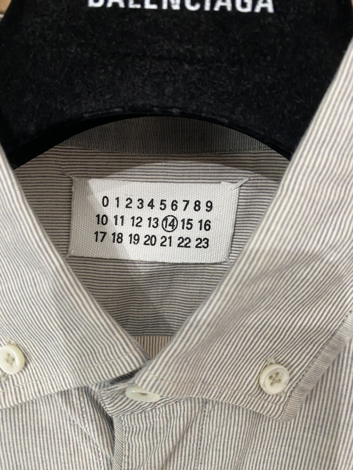 Maison Margiela SS10 $875 CASHMERE BLEND STRIPE GREY DRESS SHIRT BUTTON DOWN Size US M / EU 48-50 / 2 - 3 Thumbnail