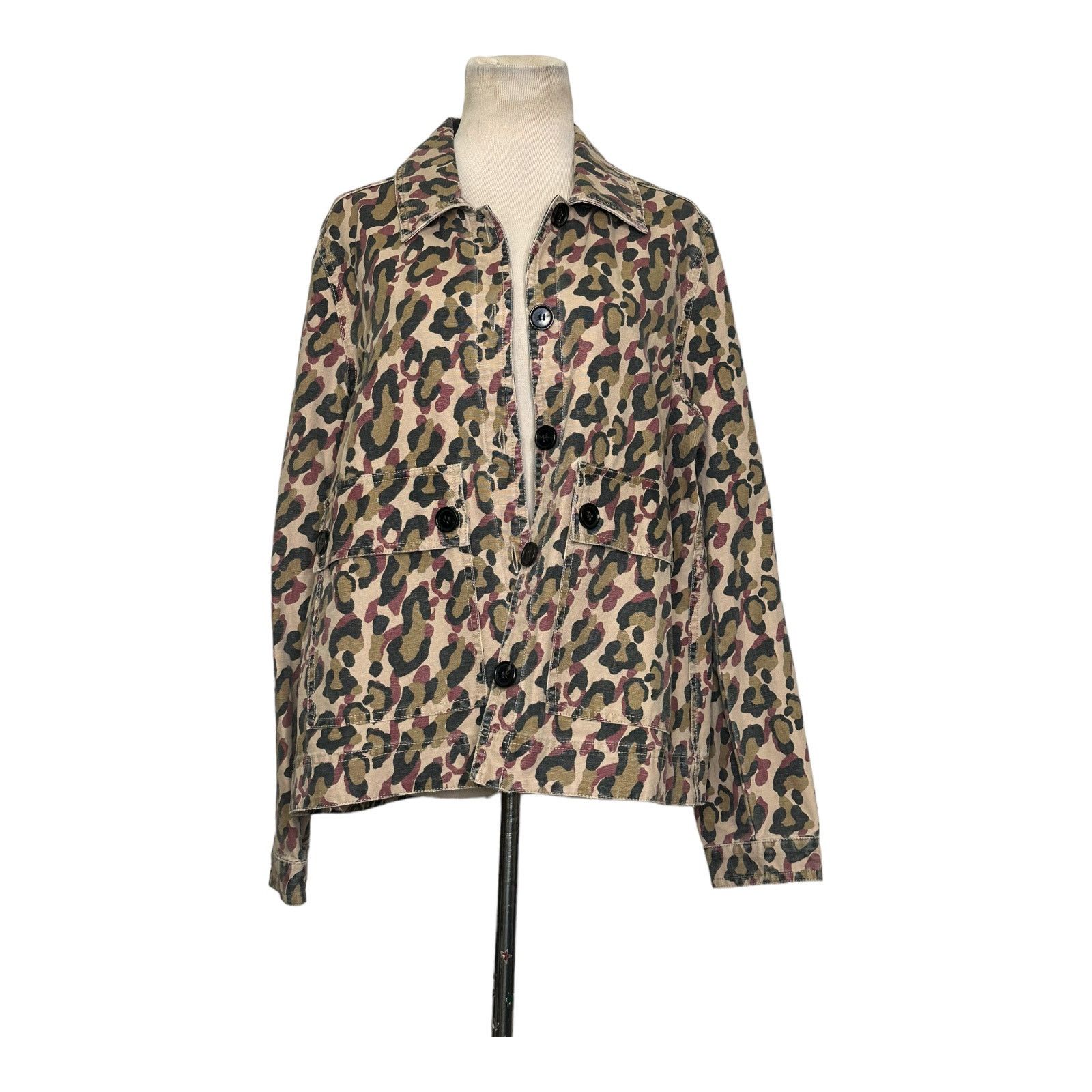 Veronica Beard Veronica Beard leopard print denim button jacket size Large Size L / US 10 / IT 46 - 11 Thumbnail