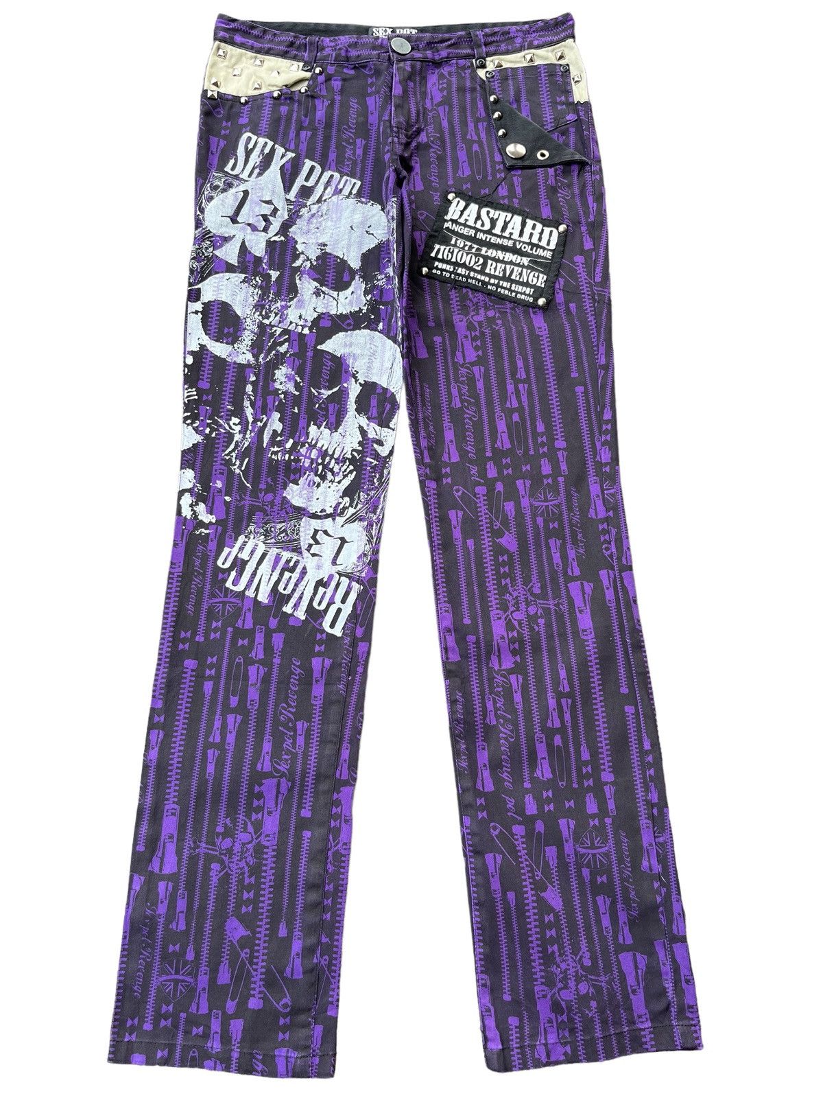 Japanese Brand × Seditionaries Bastard Punk Last Stand by The Sex Pot Revenge Skull Pants Size US 29 - 1 Thumbnail