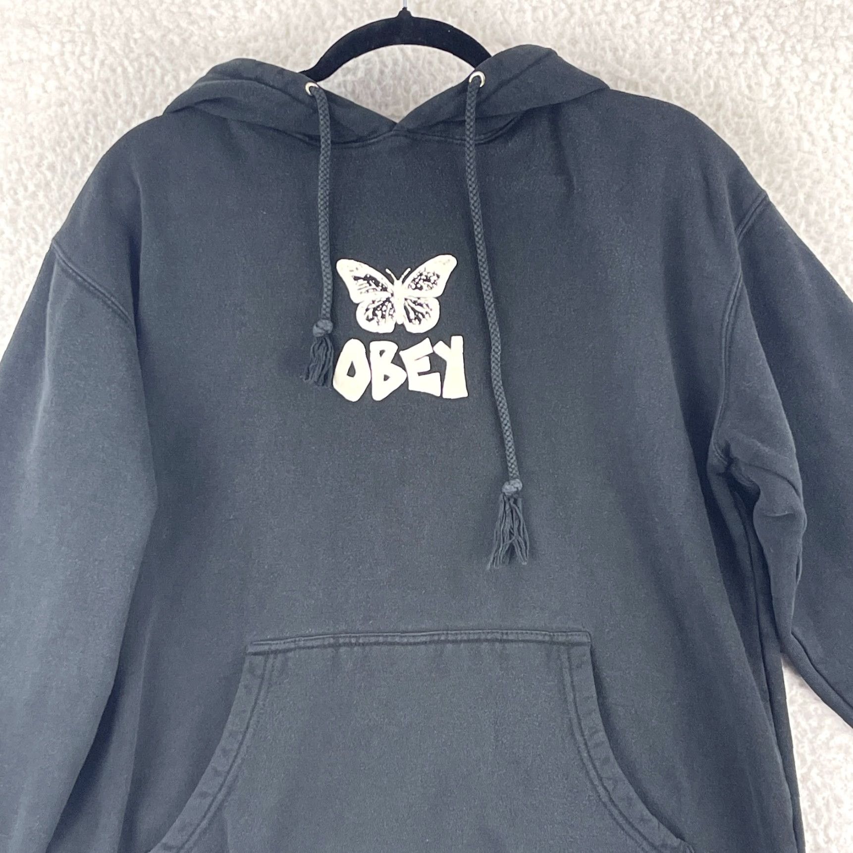 Obey OBEY Metamorphosis Hoodie Sweater Mens Medium Black Pullover Long Sleeve Cotton Size US M / EU 48-50 / 2 - 2 Thumbnail