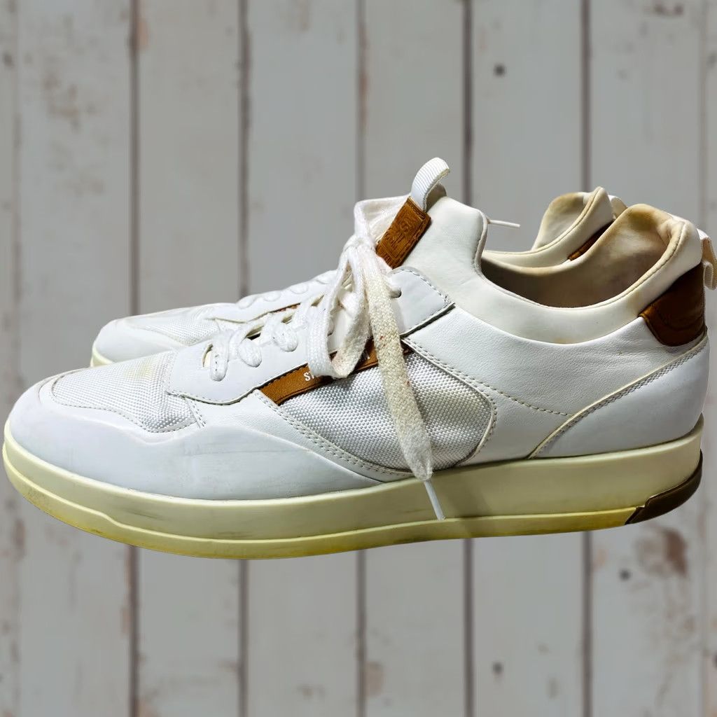 Steve Madden Steve Madden Dandyy Sneaker Mens 13M White Leather Lace Up 1218 Sneakers Mens White Brown Leather Lace Up Casual Size US 13 / EU 46 - 1 Thumbnail