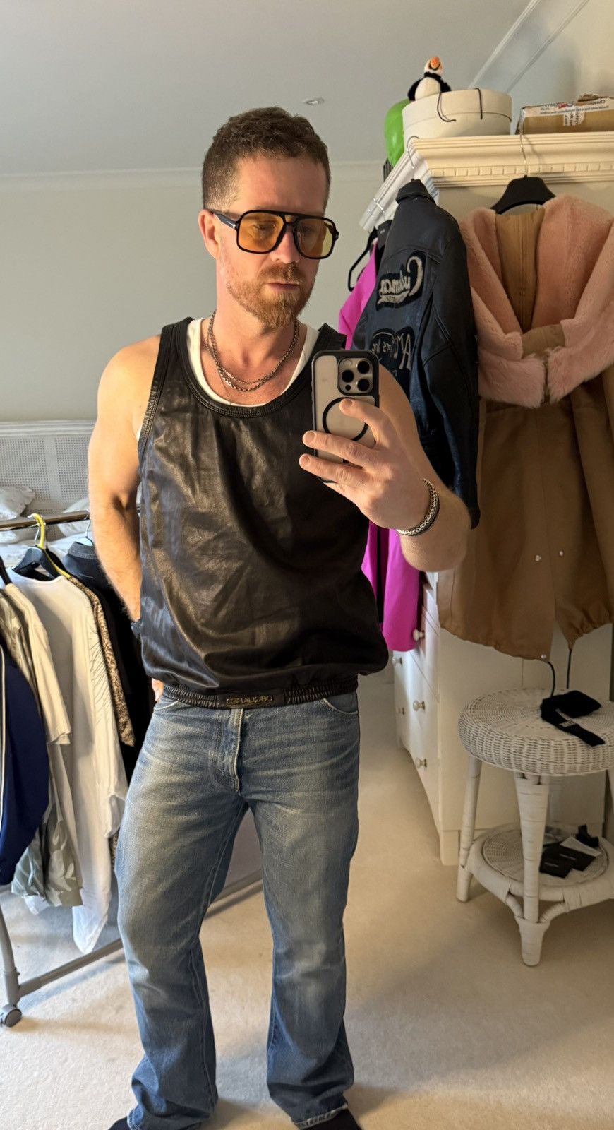 Dsquared2 SS09 Dsquared archive black leather tank vest shirt logo Size US M / EU 48-50 / 2 - 10 Thumbnail