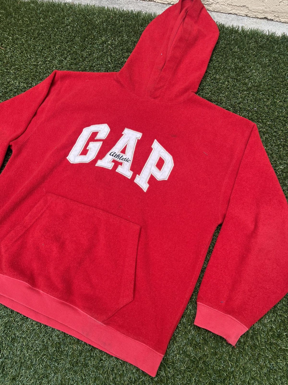 Gap × Vintage VTG 90’s GAP Red Fleece Pullover Hoodie Size US S / EU 44-46 / 1 - 4 Thumbnail