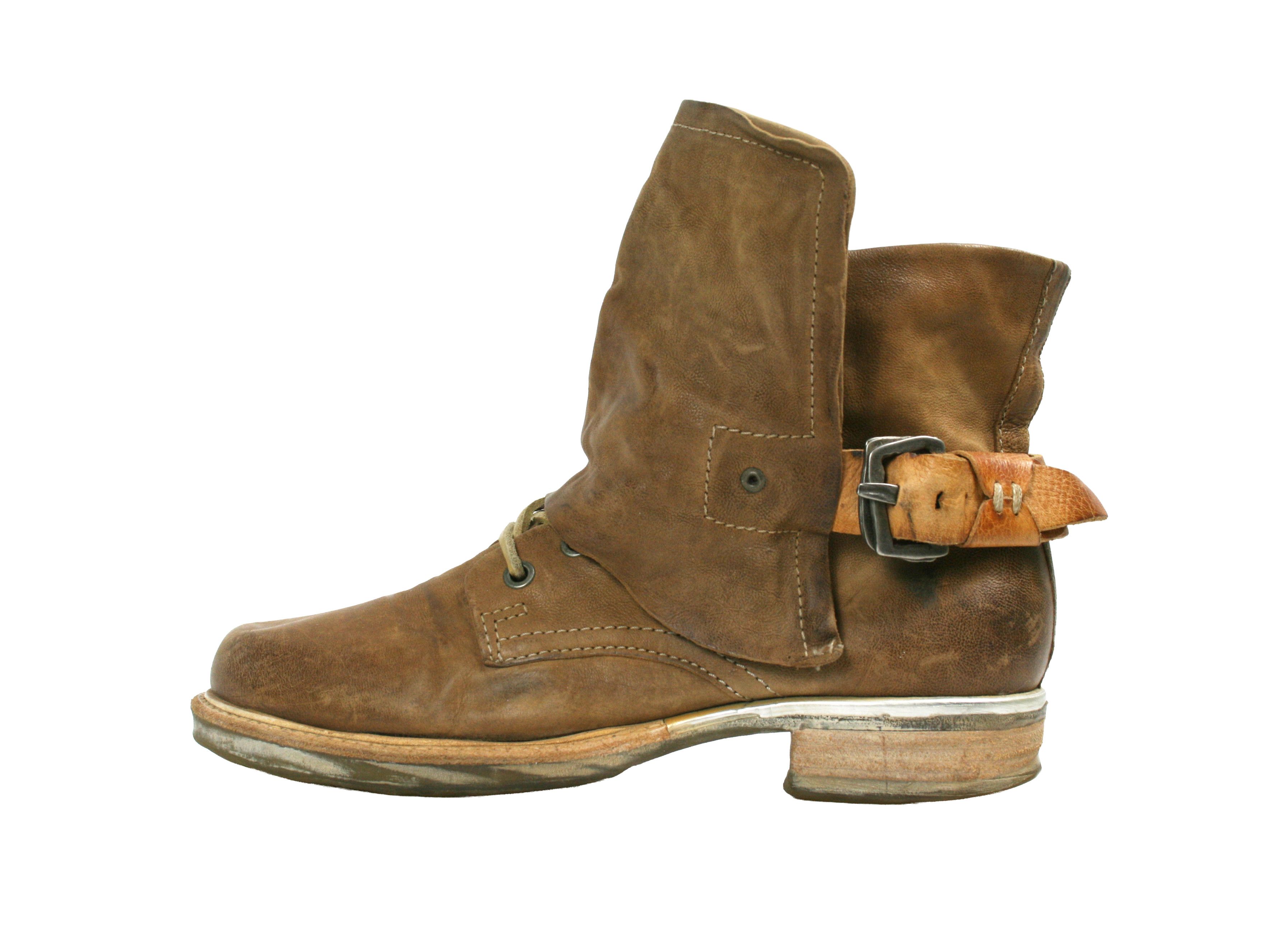 A.S.98 00S Boho Grunge Biker Closed Leather Boots Vintage Size US 9 / IT 39 - 2 Thumbnail