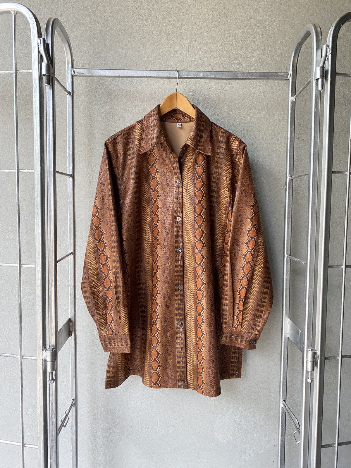image of Python Fux Oversized Ladies Shirt, Women's