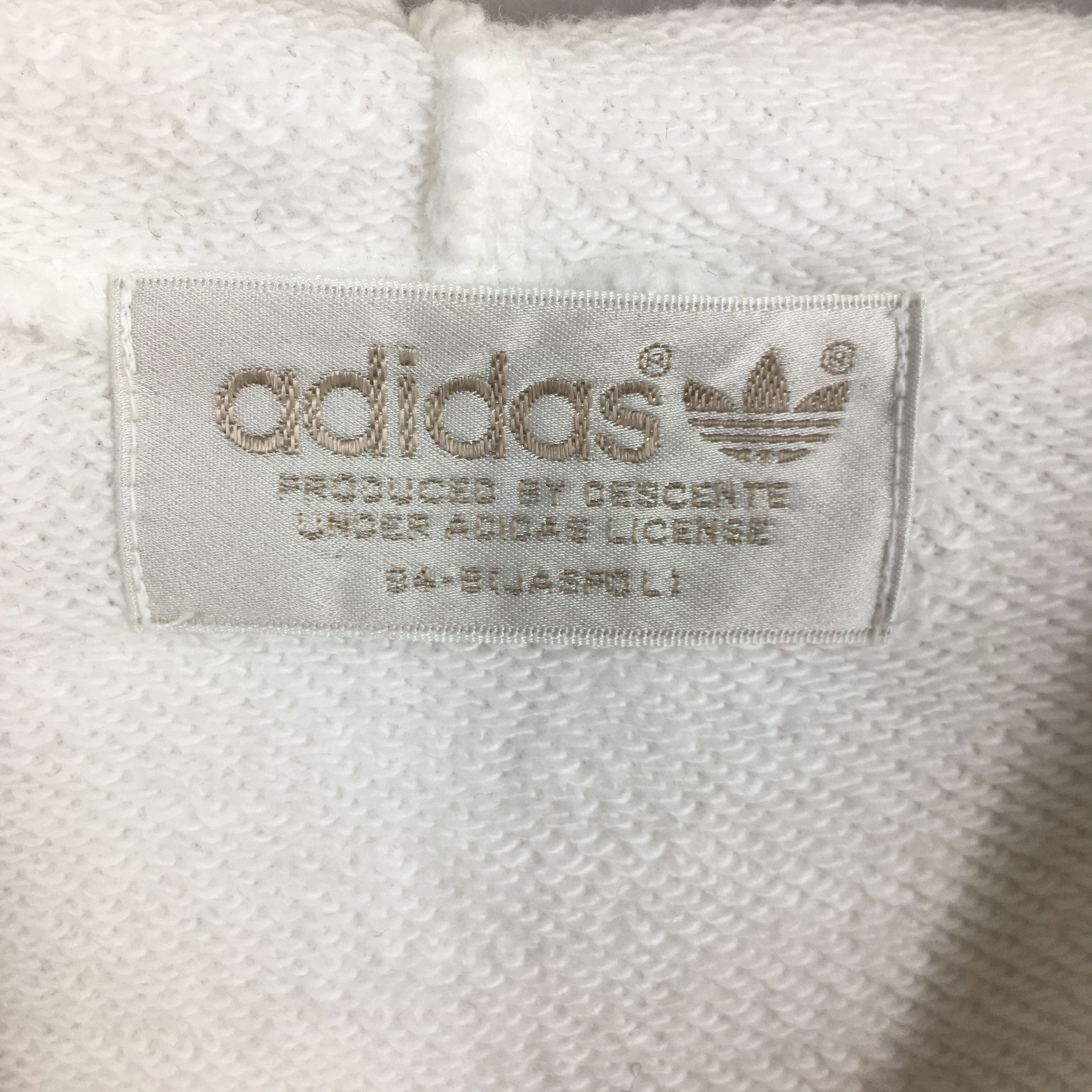 Adidas × Vintage Vintage Adidas Trefoil White Hoodie Sweater Medium Size US M / EU 48-50 / 2 - 6 Thumbnail