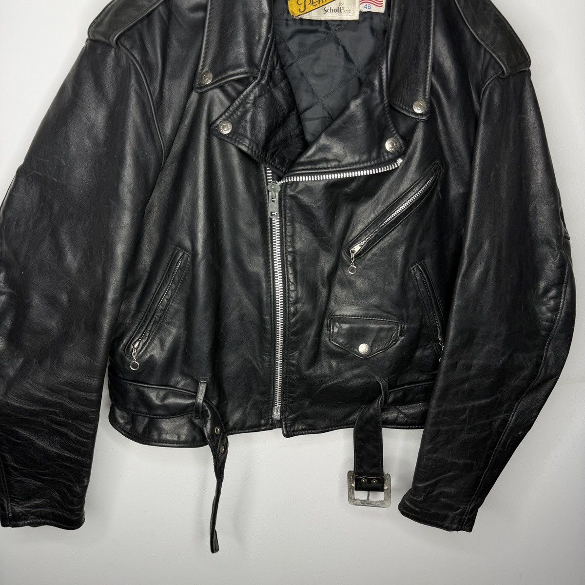 Schott Vintage Perfecto Leather Jacket Ramones Biker Moto