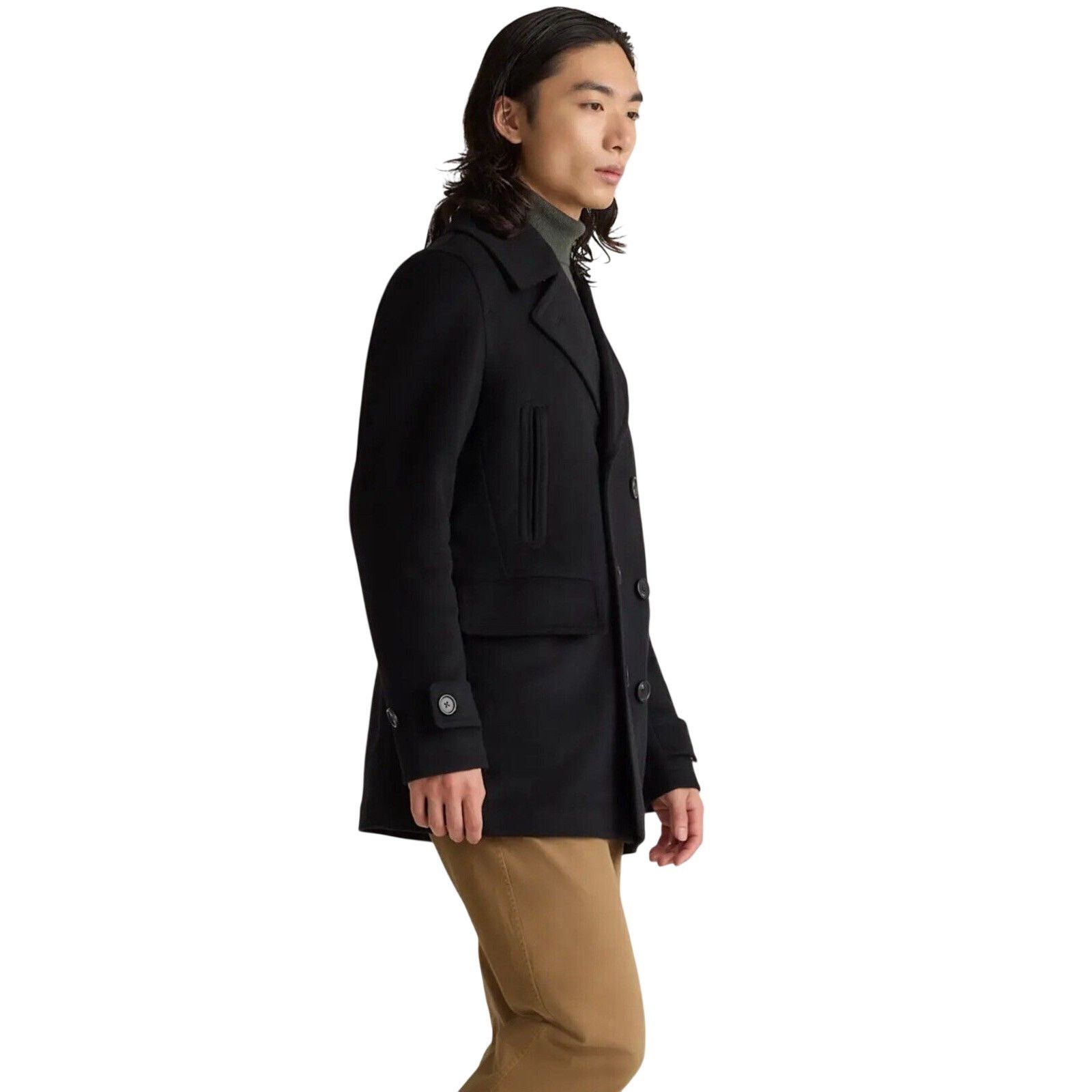 Quince Quince Italian Wool Men’s Medium Black Peacoat Size US M / EU 48-50 / 2 - 2 Thumbnail