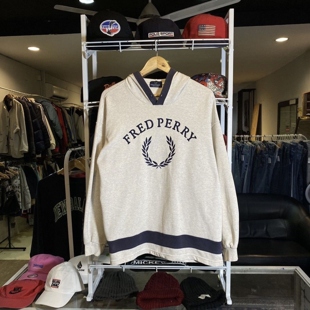 Fred Perry vintage big logo hoodie made in japan