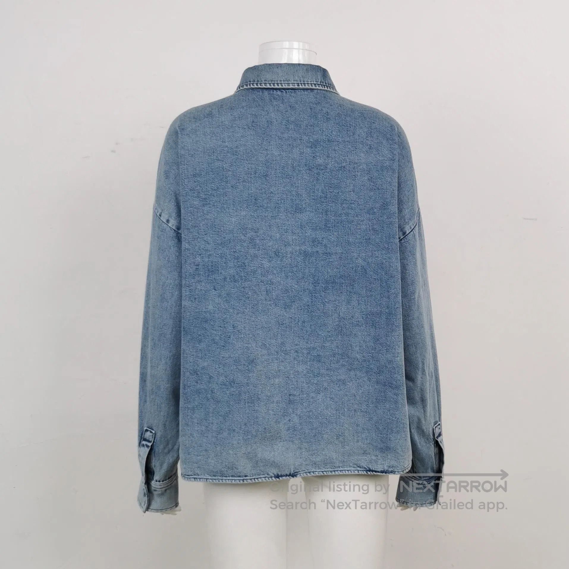 Japanese Brand Oversized Cropped Denim Jacket with Pockets. Size M / US 6-8 / IT 42-44 - 1 Thumbnail