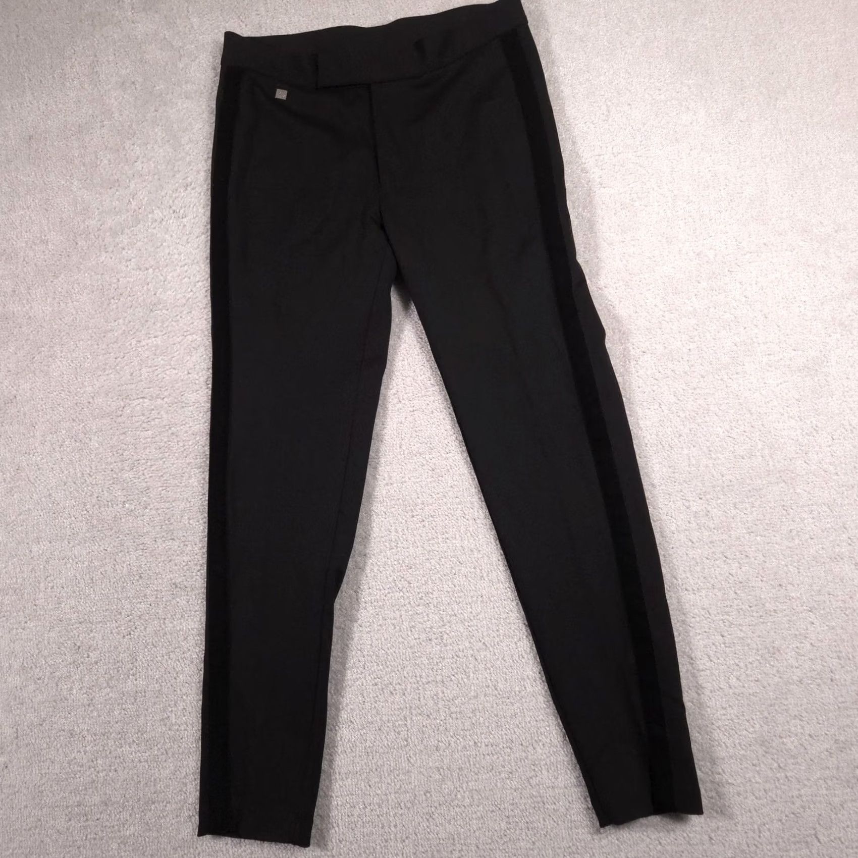 Ralph Lauren Lauren Ralph Lauren Dress Pants Womens XS Black Ponte Skinny Pull On Side Stripe Size 26" / US 2 / IT 38 - 2 Thumbnail