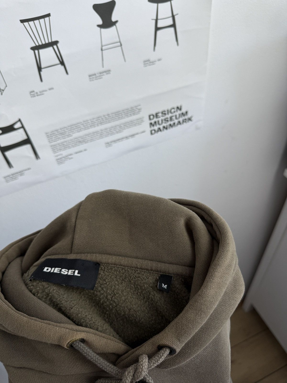 Designer × Diesel Diesel big logo khaki hoodie M designer streetwear avantgarde Size US M / EU 48-50 / 2 - 5 Thumbnail