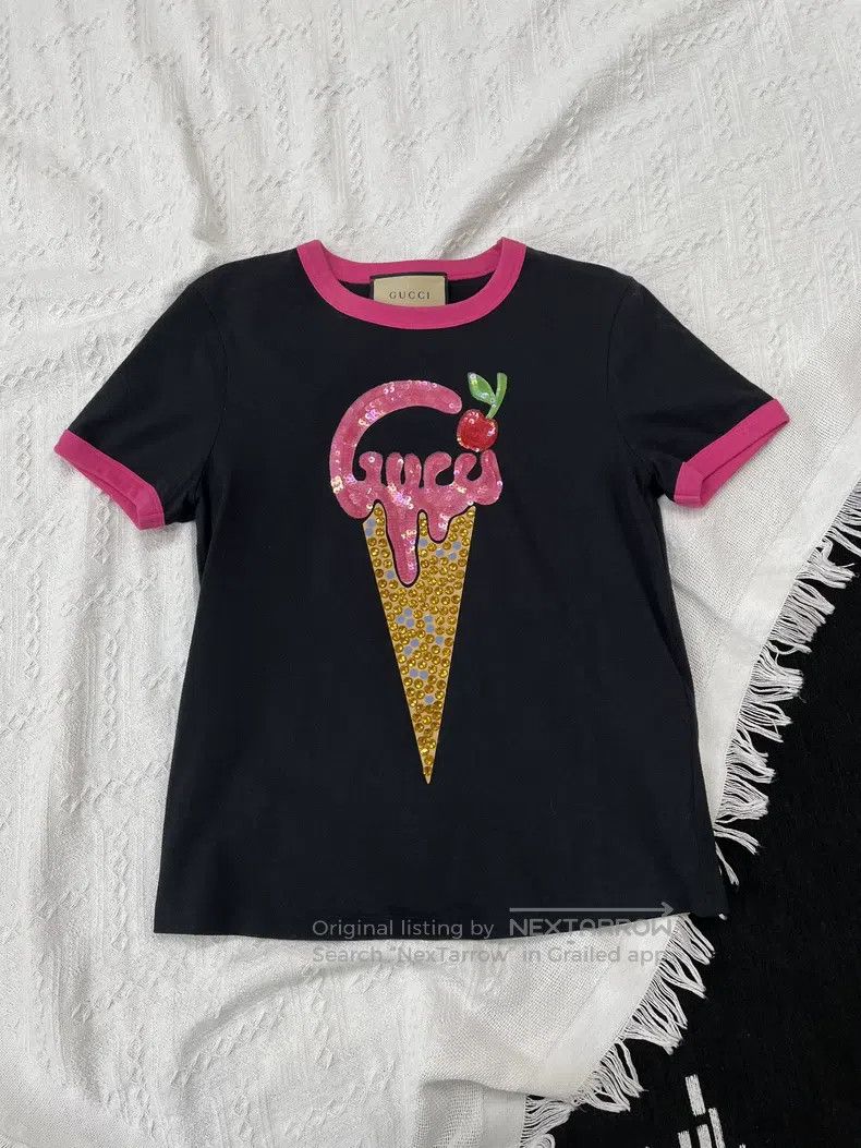 Other Gucci Black ice cream cherry letter short-sleeved T-shirt Size M / US 6-8 / IT 42-44 - 1 Thumbnail