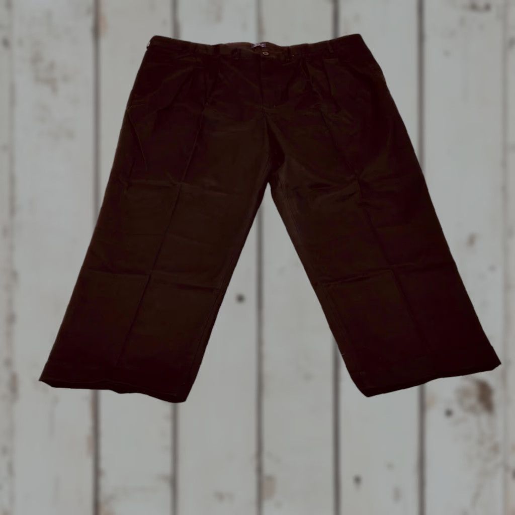 Lands' End Lands' End Chino Pants Mens 52x29 Black Traditional Fit Pleated NEW 7555 Size US 36 / EU 52 - 1 Thumbnail