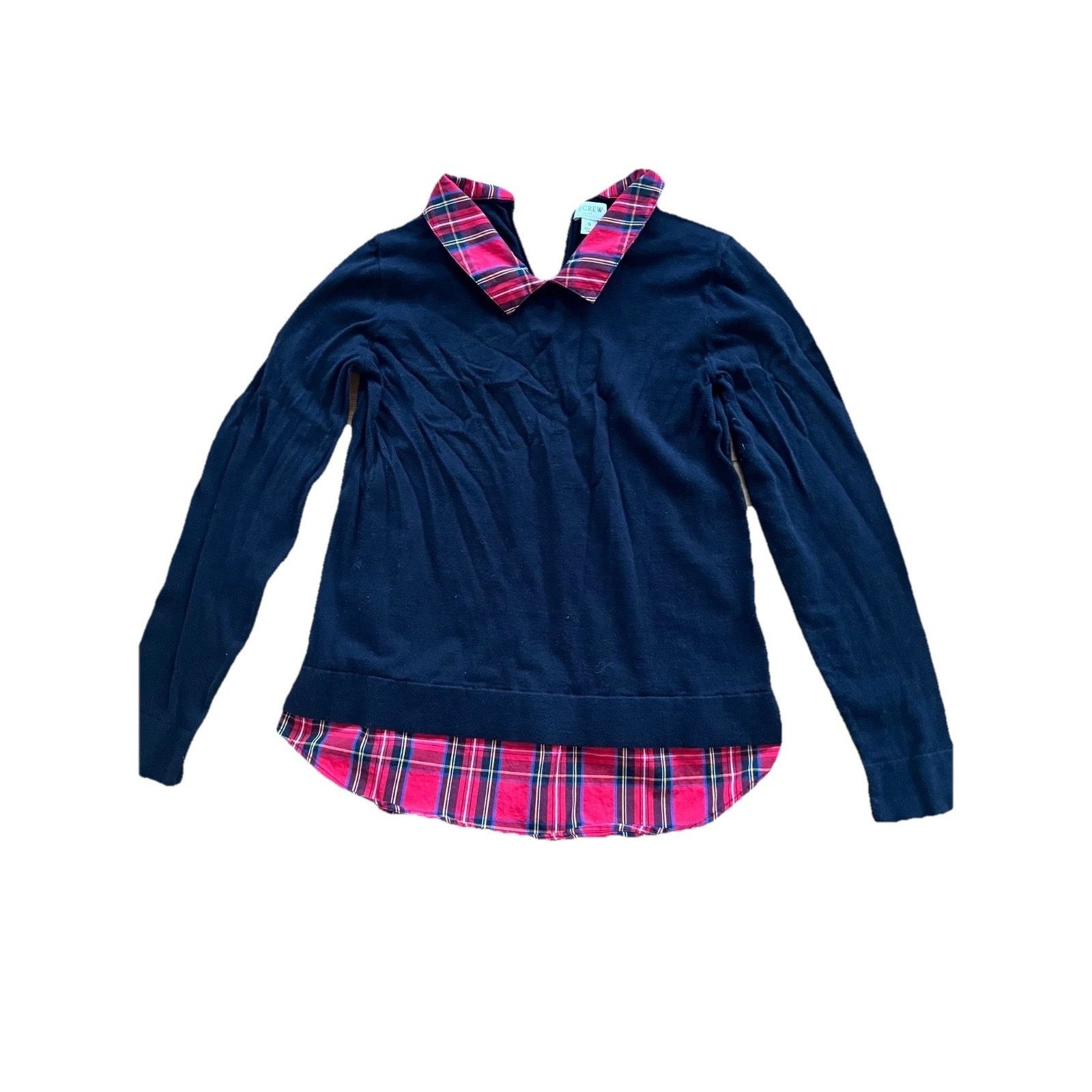 J.Crew J Crew AS307 Tartan Black Sweater Small A001857 Size S / US 4 / IT 40 - 2 Thumbnail