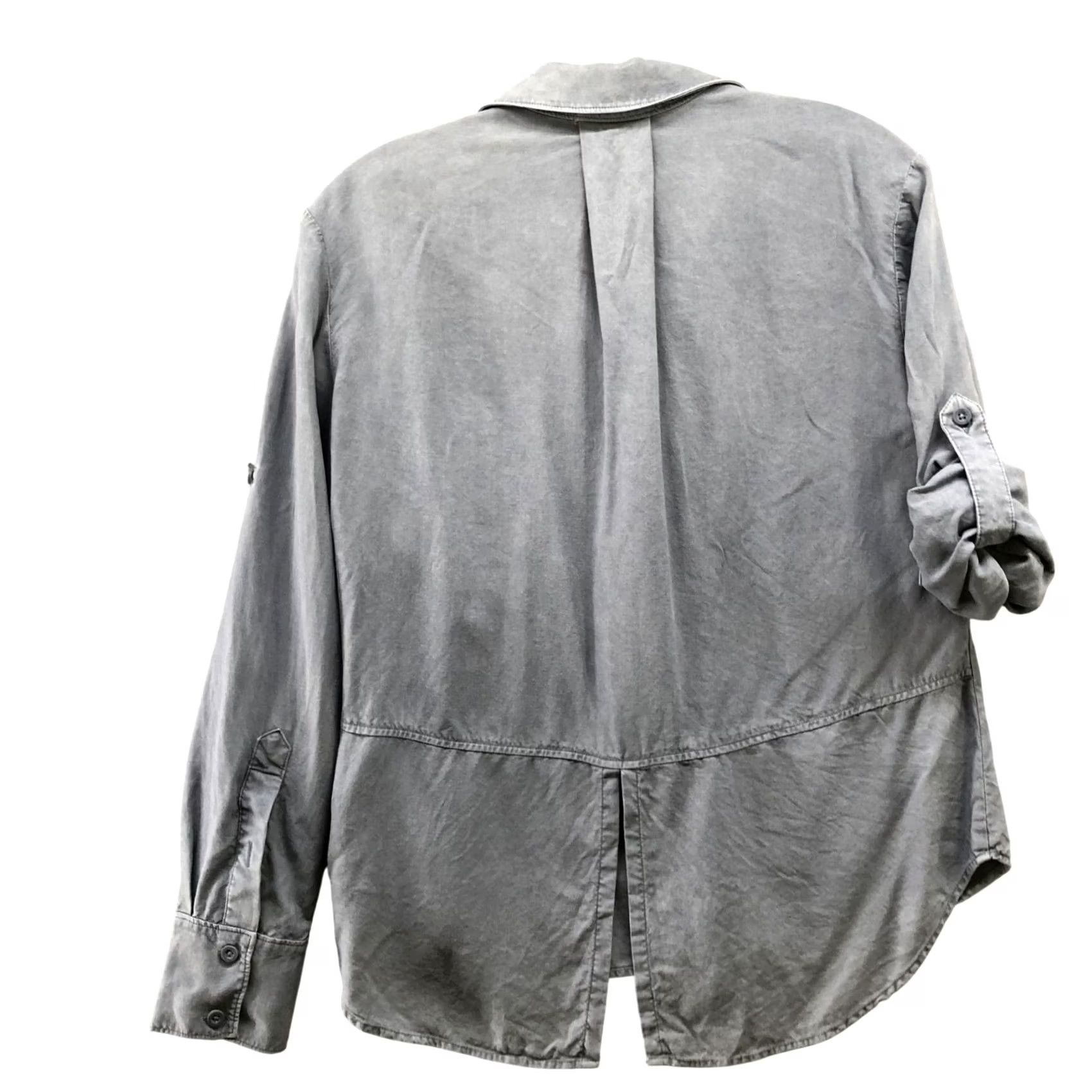 CLOT Cloth & Stone Button Down Shirt Womens XS Lyocell Roll Tab Pocket Dusty Blue Size XS / US 0-2 / IT 36-38 - 2 Thumbnail
