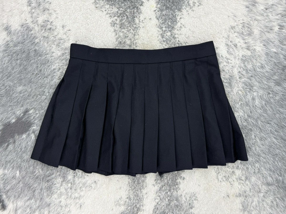 Beams Japan Beams Boy Leather Belt Pleated Mini Skirt Size 31" - 6 Thumbnail