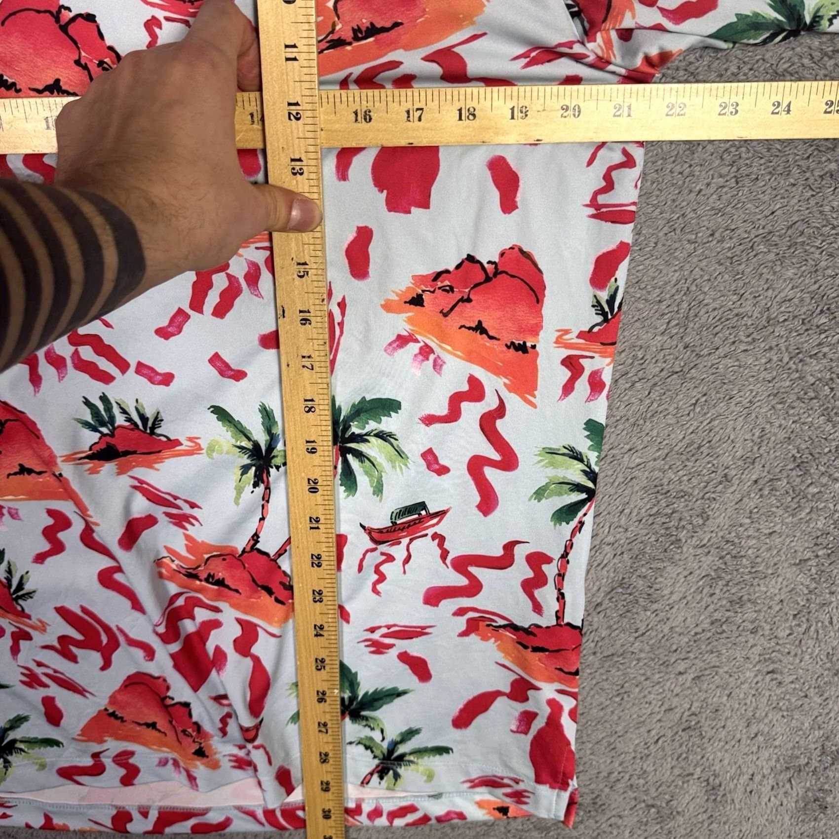 Vintage Bad Birdie Polo Shirt Men’s L Palm Trees Hawaiian Geometric All Over Beach Polo Shirt Mens L Red Geometric Beach 90s? Size US L / EU 52-54 / 3 - 7 Thumbnail