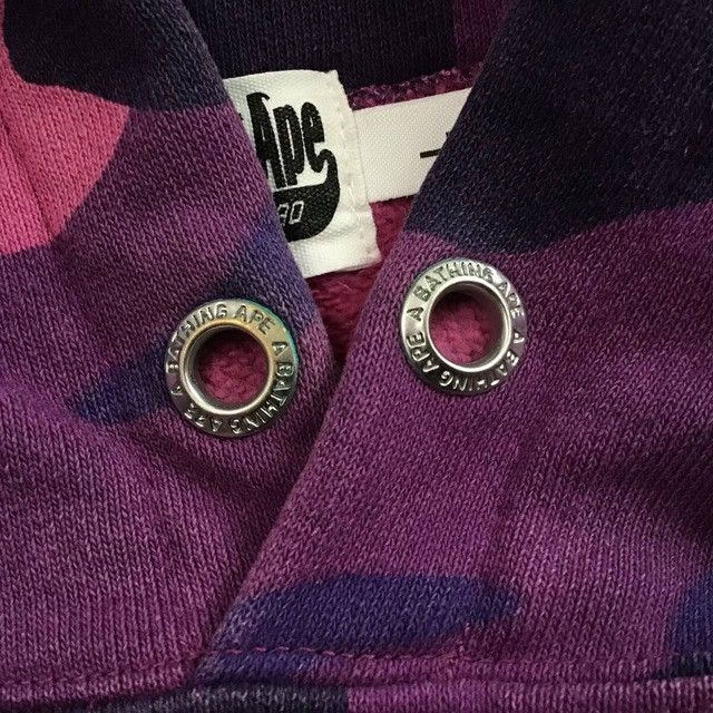 Bape BAPE logo pullover hoodie purple camo a bathing ape Size US L / EU 52-54 / 3 - 5 Thumbnail