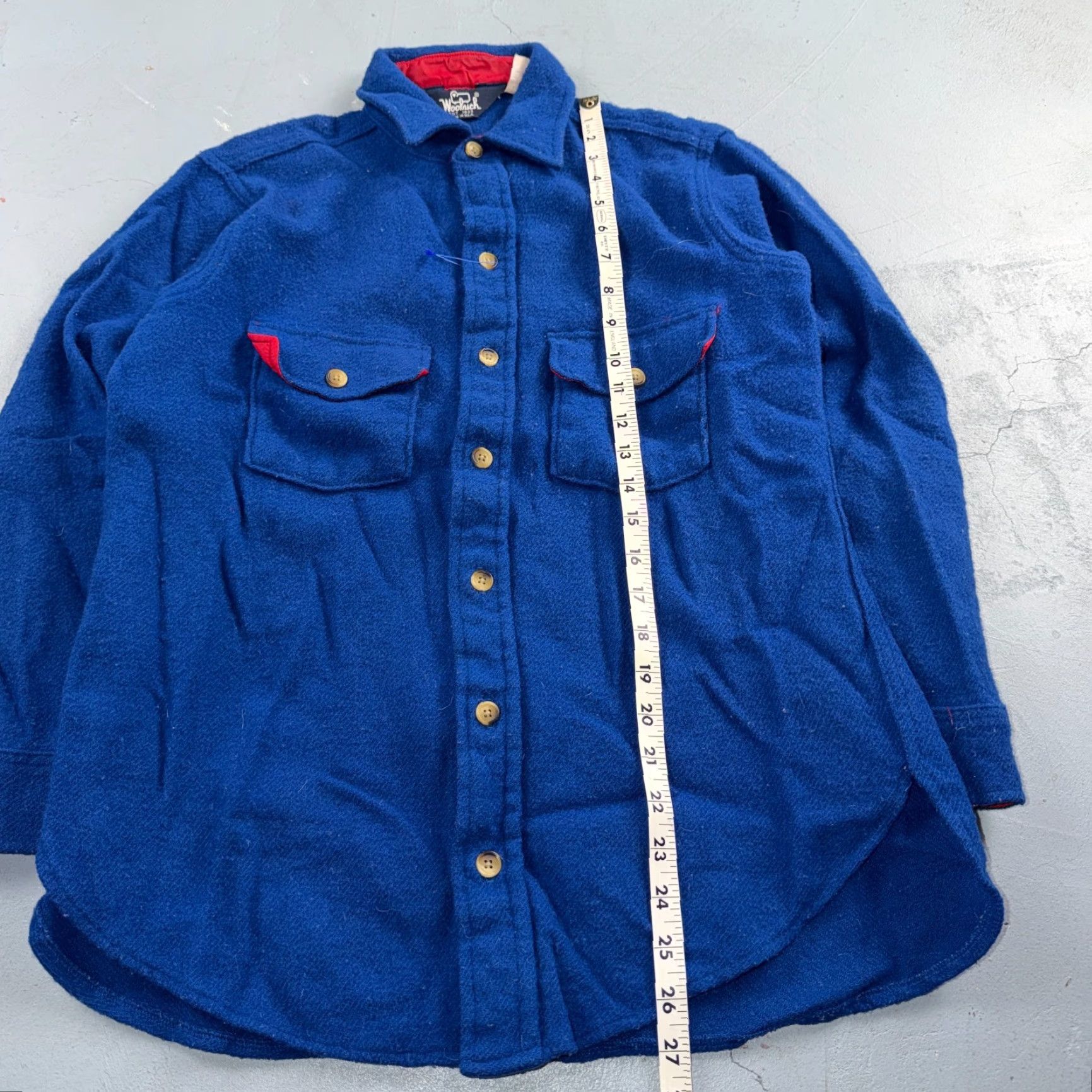 Vintage VTG Woolrich Button-Front Shirt Jacket Men M Plaid Blue Wool Flannel 70s 80s USA Size US M / EU 48-50 / 2 - 3 Thumbnail