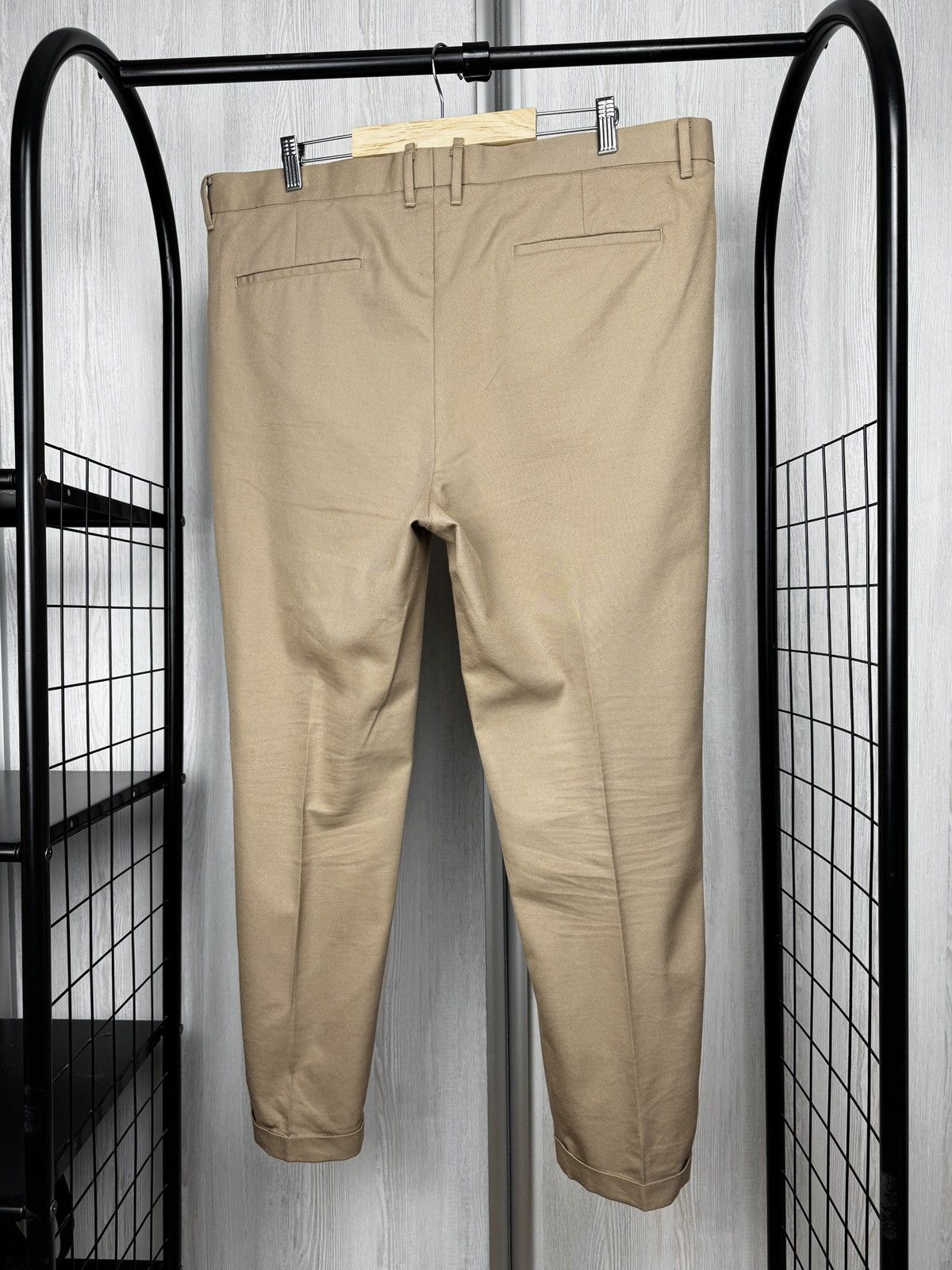 Allsaints AllSaints Cropped Trousers Beige Tallis Pleated Cotton Wool Size US 40 / EU 56 - 5 Thumbnail