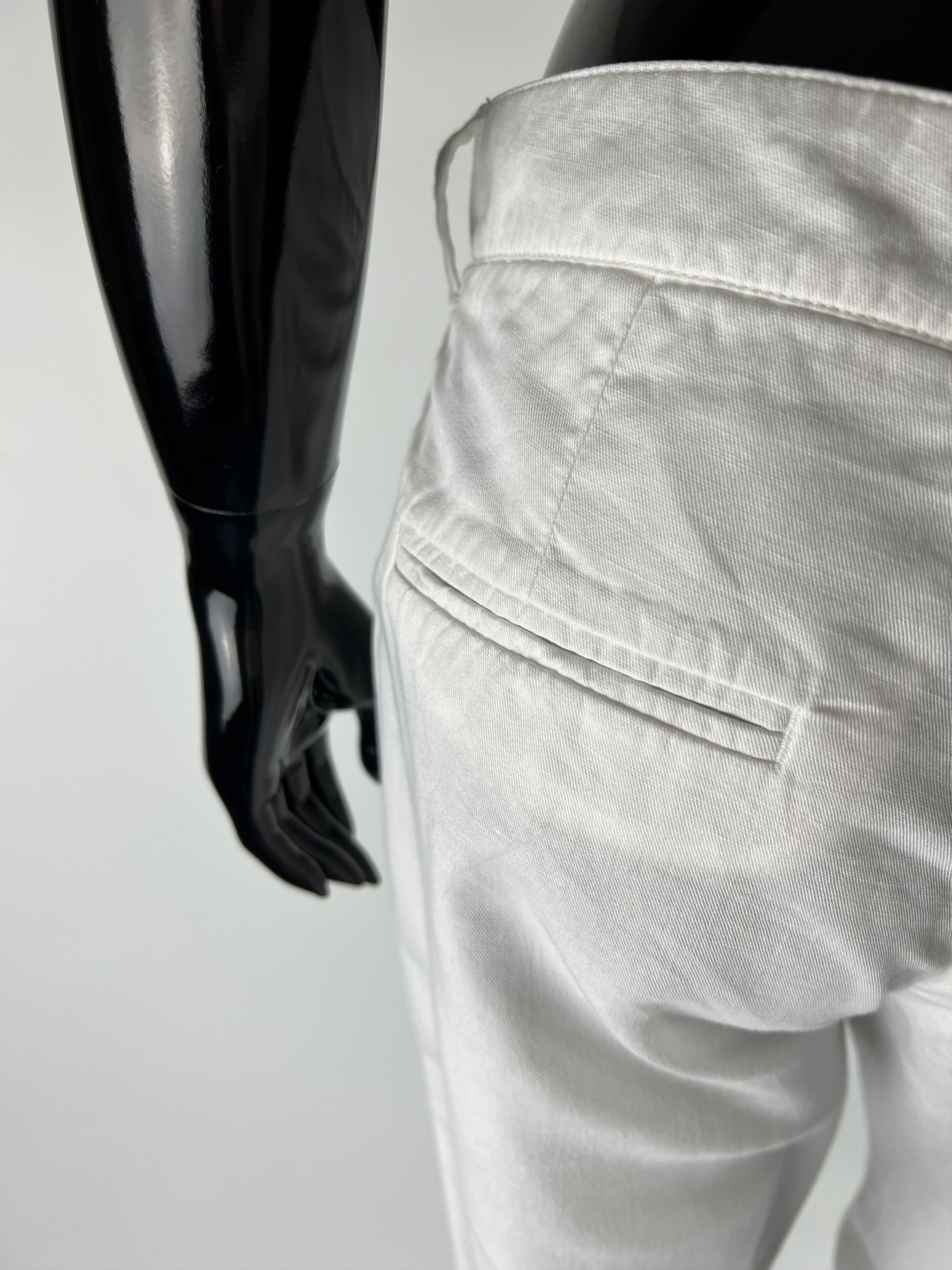 Iris von Arnim Iris Von Arnim White Cotton/Linen Chino Pants Size 36/S Size 26" / US 2 / IT 38 - 4 Thumbnail