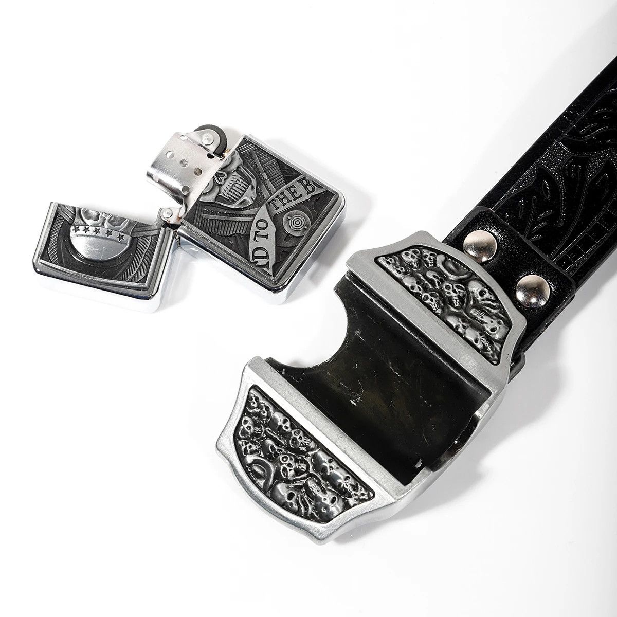 Other Waist Strap Skull Jeans Leather Belt Size ONE SIZE - 2 Thumbnail