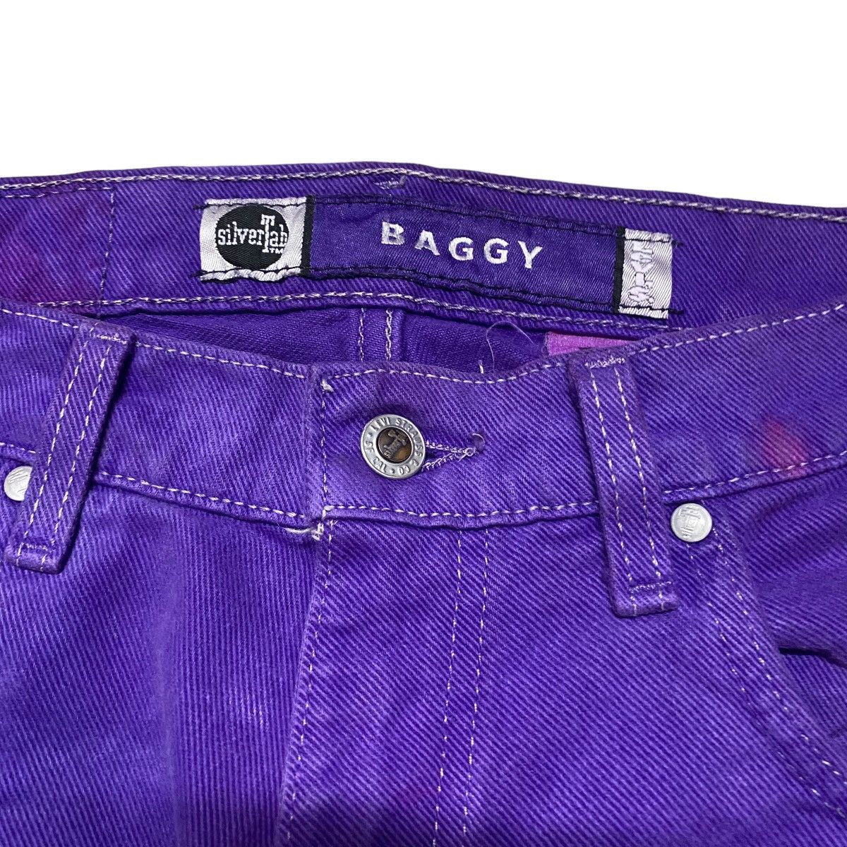 Levi's Vintage 90s Levis Silvertab Baggy Jeans Purple Size US 32 / EU 48 - 6 Thumbnail