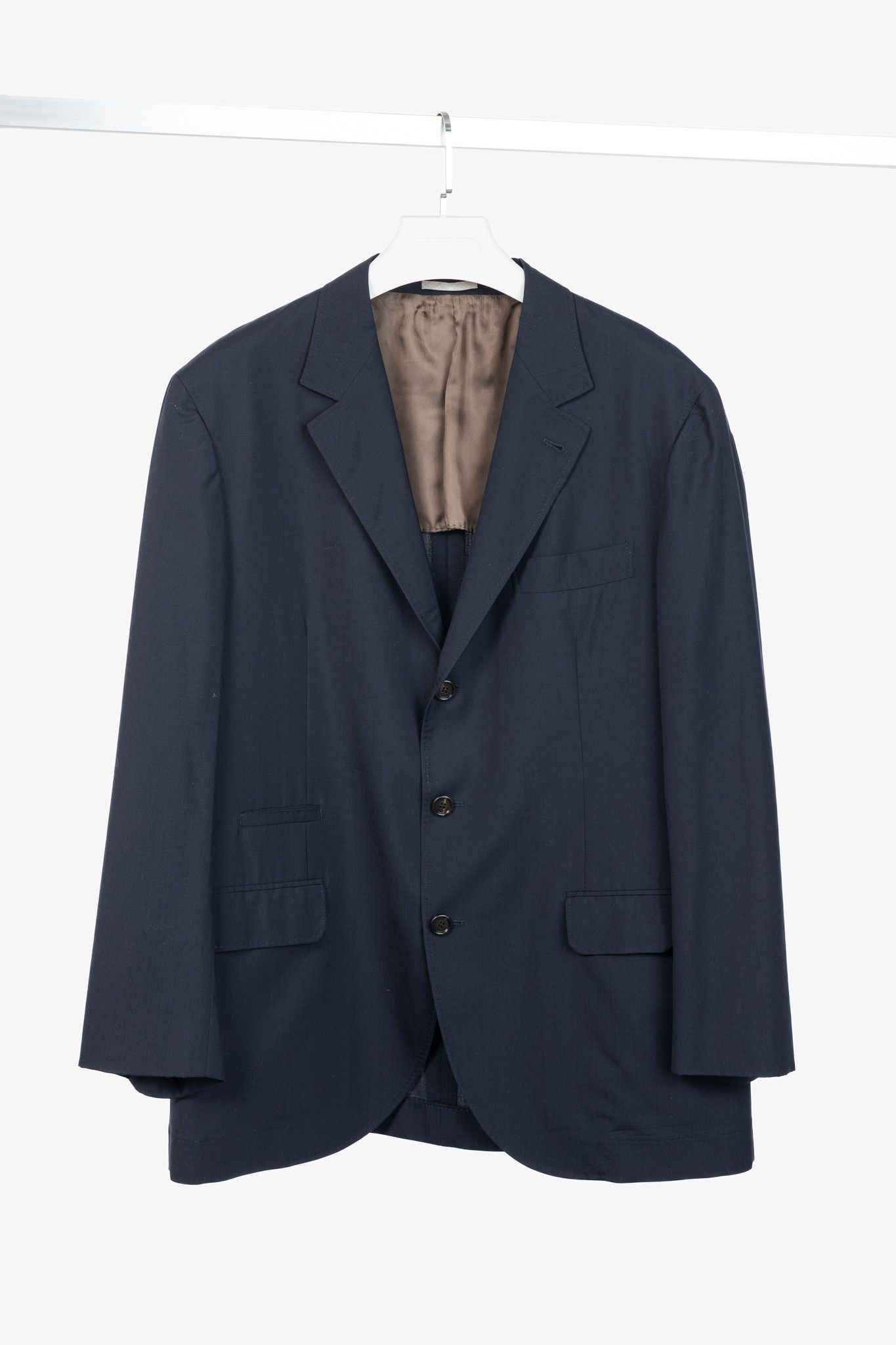 Brunello Cucinelli Brunello Cucinelli SS/20 Navy Three-Button Travel Blazer Size 54R - 1 Thumbnail