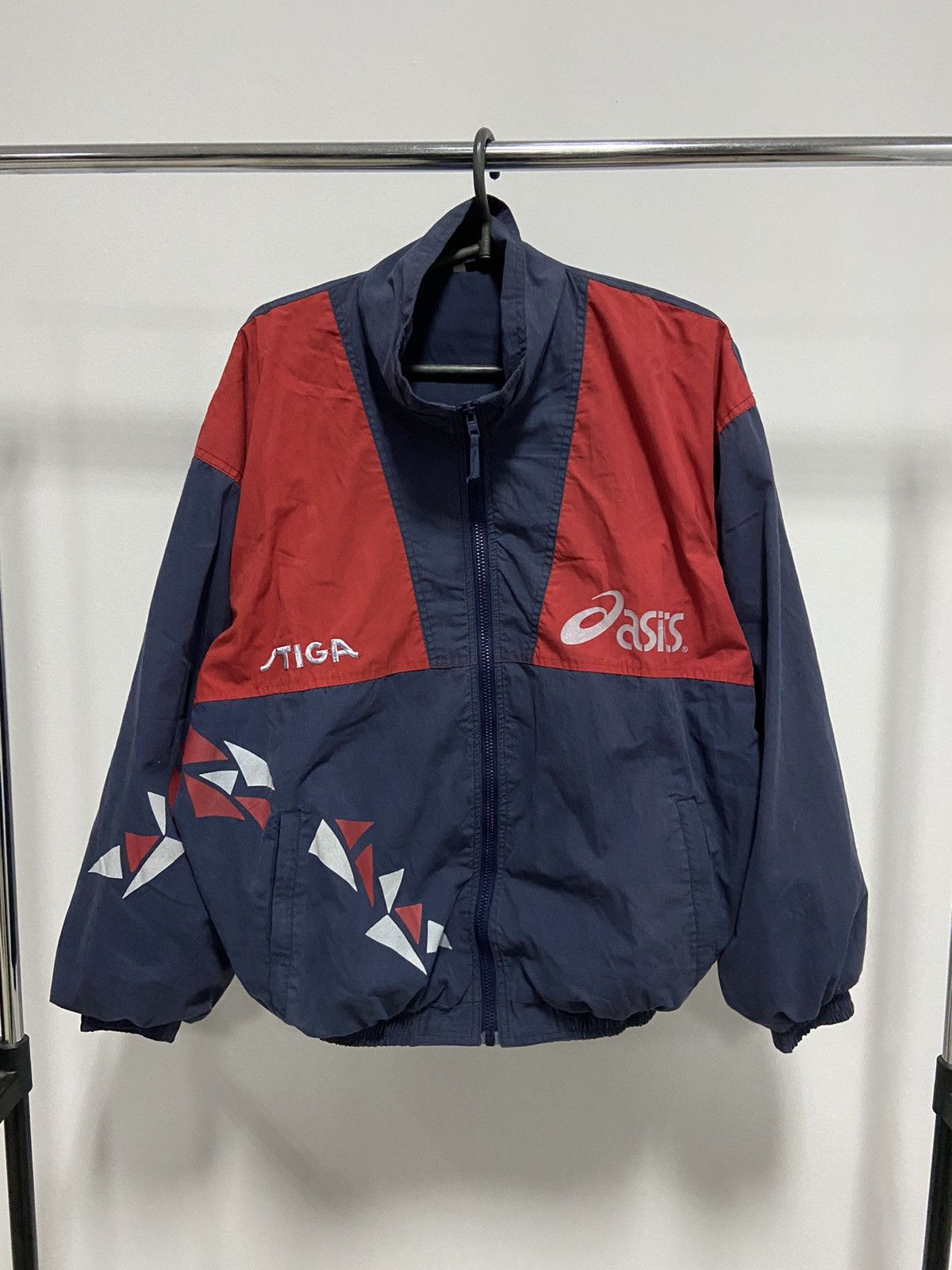 Asics × Vintage Asics tiga windbreaker big logo vintage zip Size US S / EU 44-46 / 1 - 1 Thumbnail