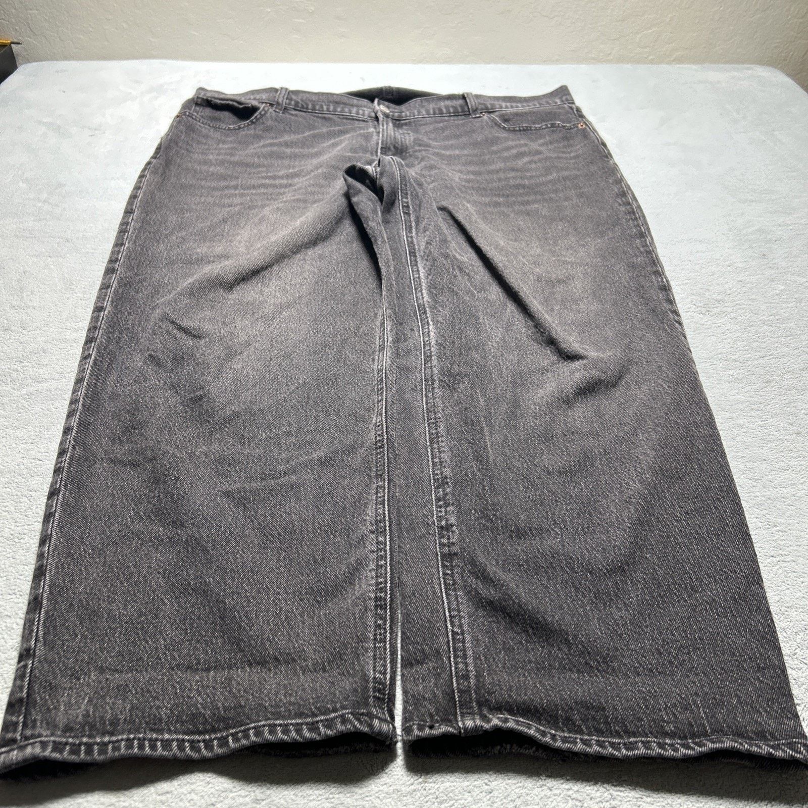 Old Navy Loose Baggy Jeans Women 18 42x27 Hamilton Black Wide Relaxed Size 40" / US 18 - 2 Thumbnail