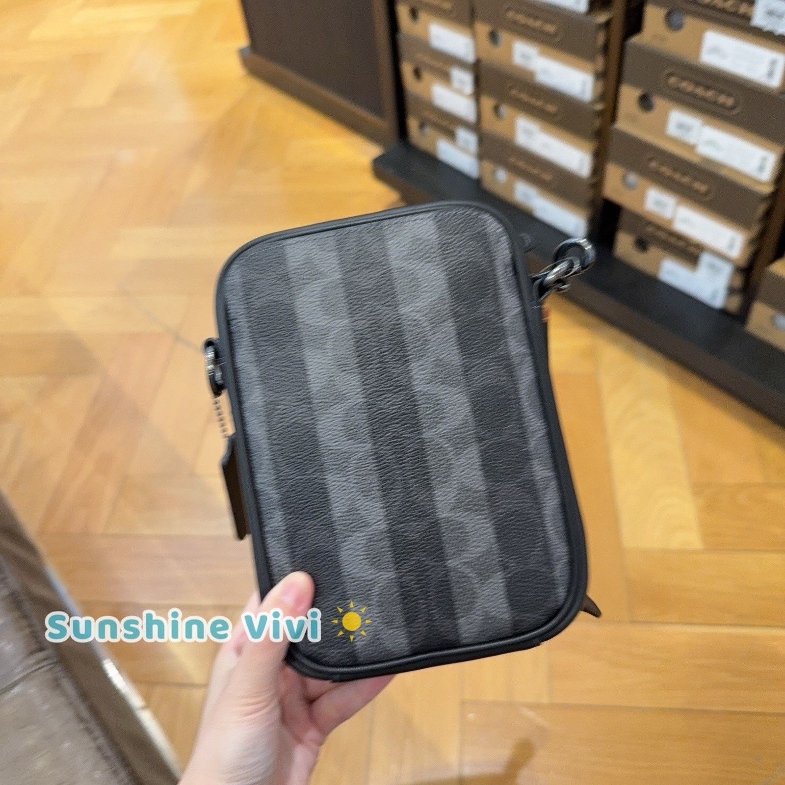Coach NWT Coach Stanton Crossbody Bag Stripes CEB29 Gunmetal/Black Size ONE SIZE - 8 Thumbnail