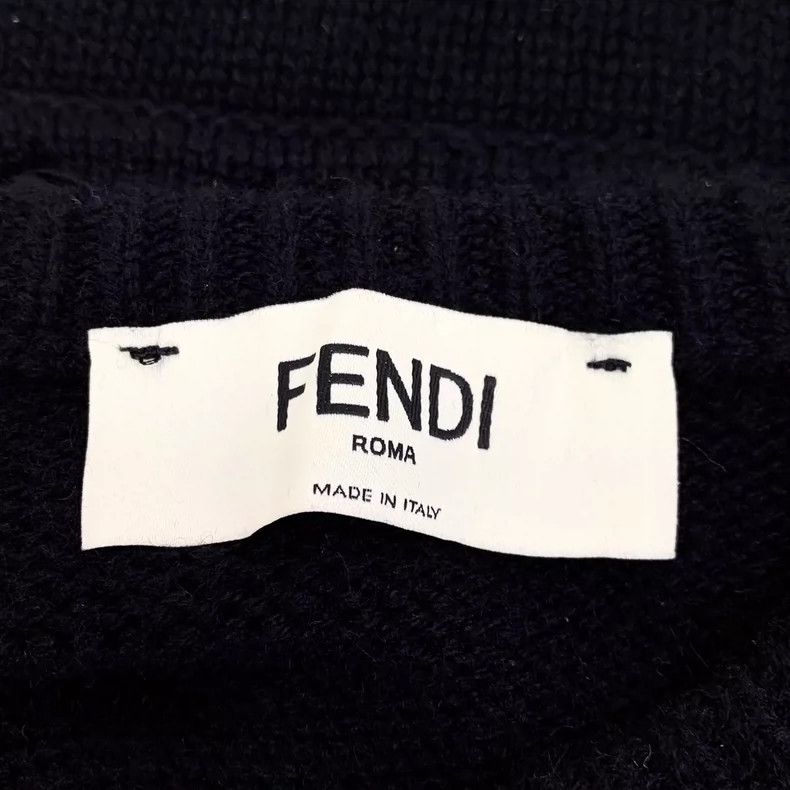 Fendi FENDI Black knitted sweater with a ribbon tie at the round Size XXS / US 00 / IT 34 - 5 Thumbnail