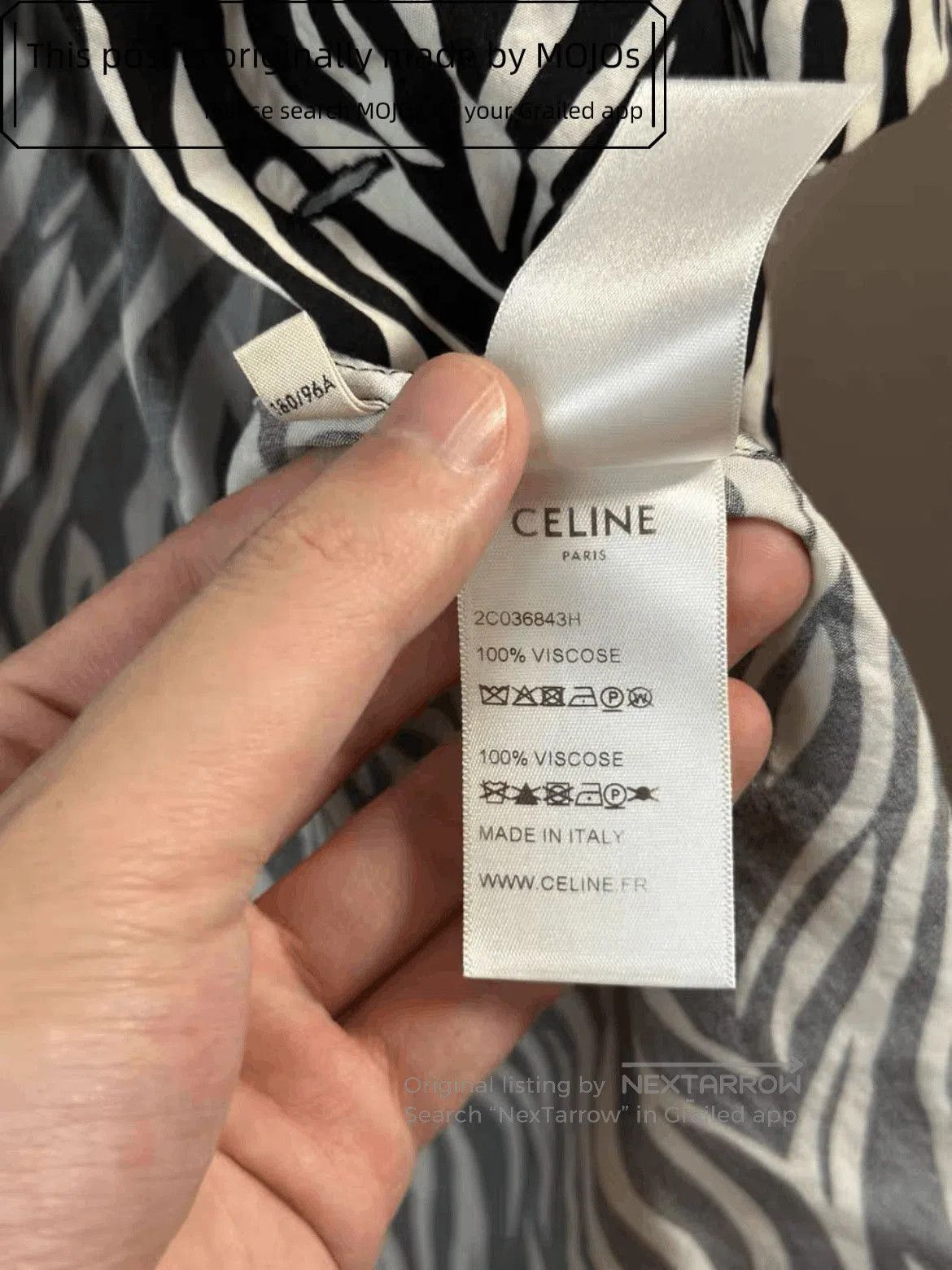 Celine Sz 41 Celine Zebra Print S/S Shirt Size US L / EU 52-54 / 3 - 7 Thumbnail