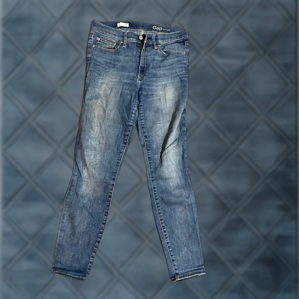 Gap Gap Jeans Skinny Women 27S Blue Wash Denim Stretch Inseam 23 Inseam 30.5 Raw Hem Size 27" / US 4 / IT 40 - 1 Thumbnail