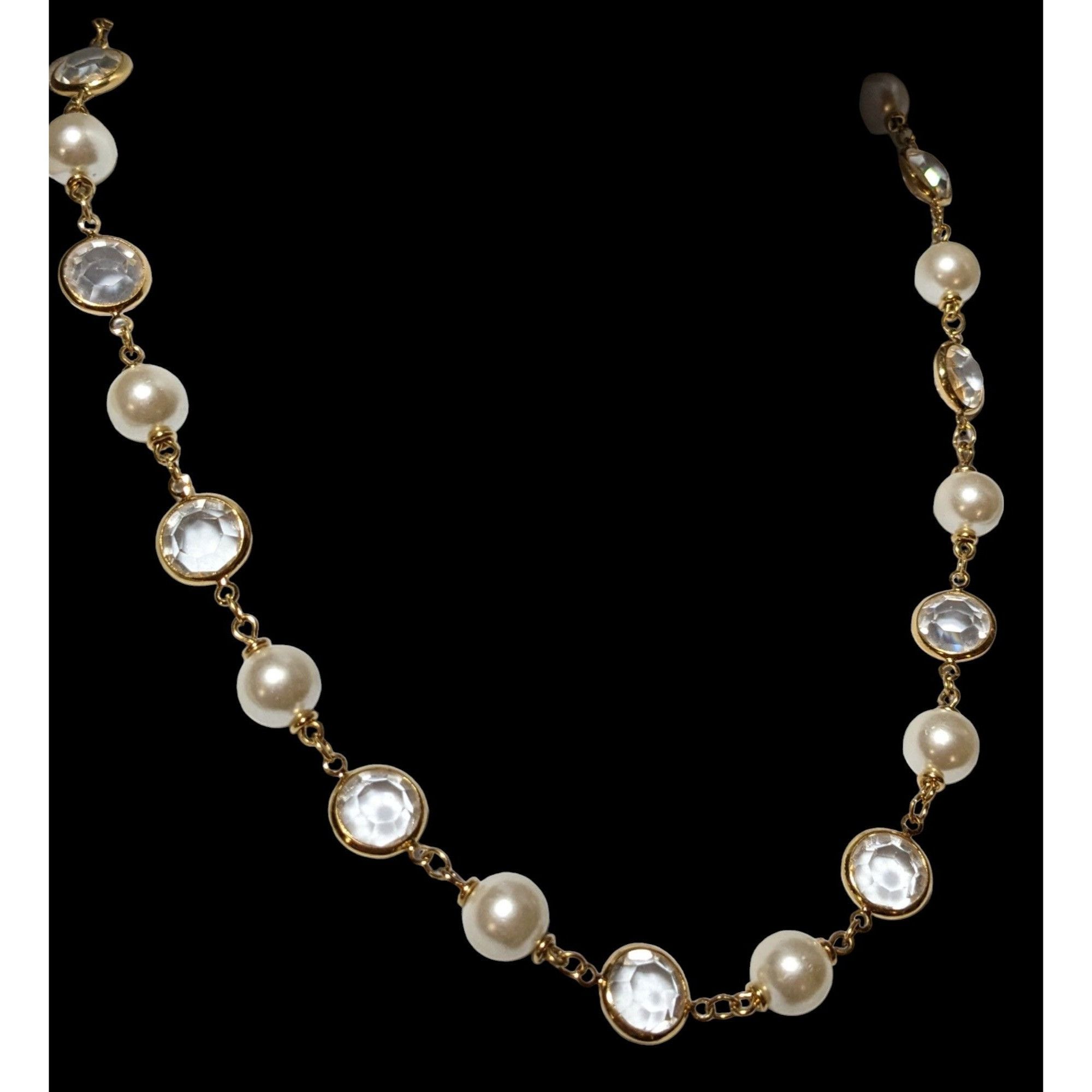 Other Vintage Napier Faux Pearl Gemmed Gold Necklace Size ONE SIZE - 3 Thumbnail