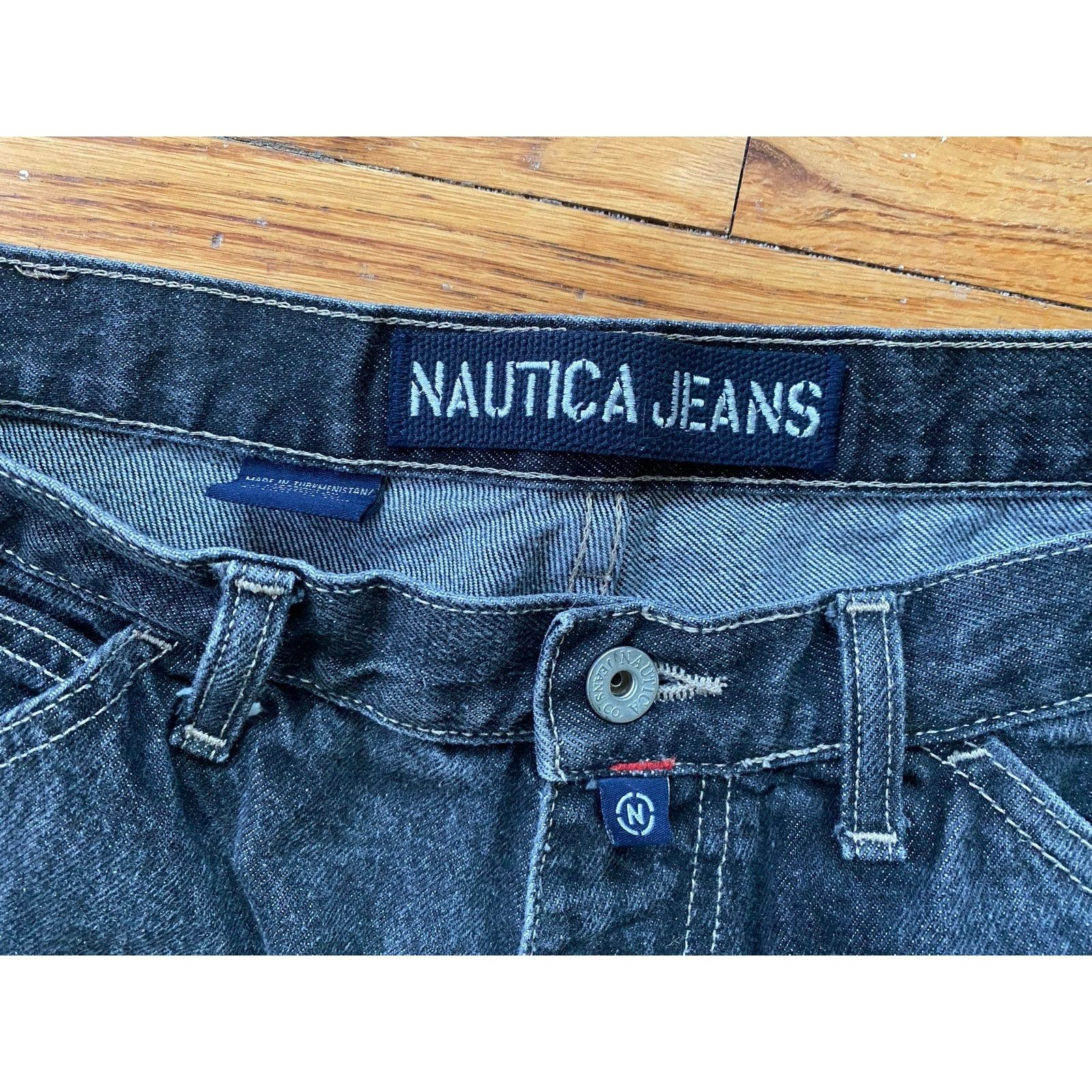 Nautica Nautica Jeans 36x31 Baggy Skater Wide Loose Blk Carpenter Size US 36 / EU 52 - 3 Thumbnail