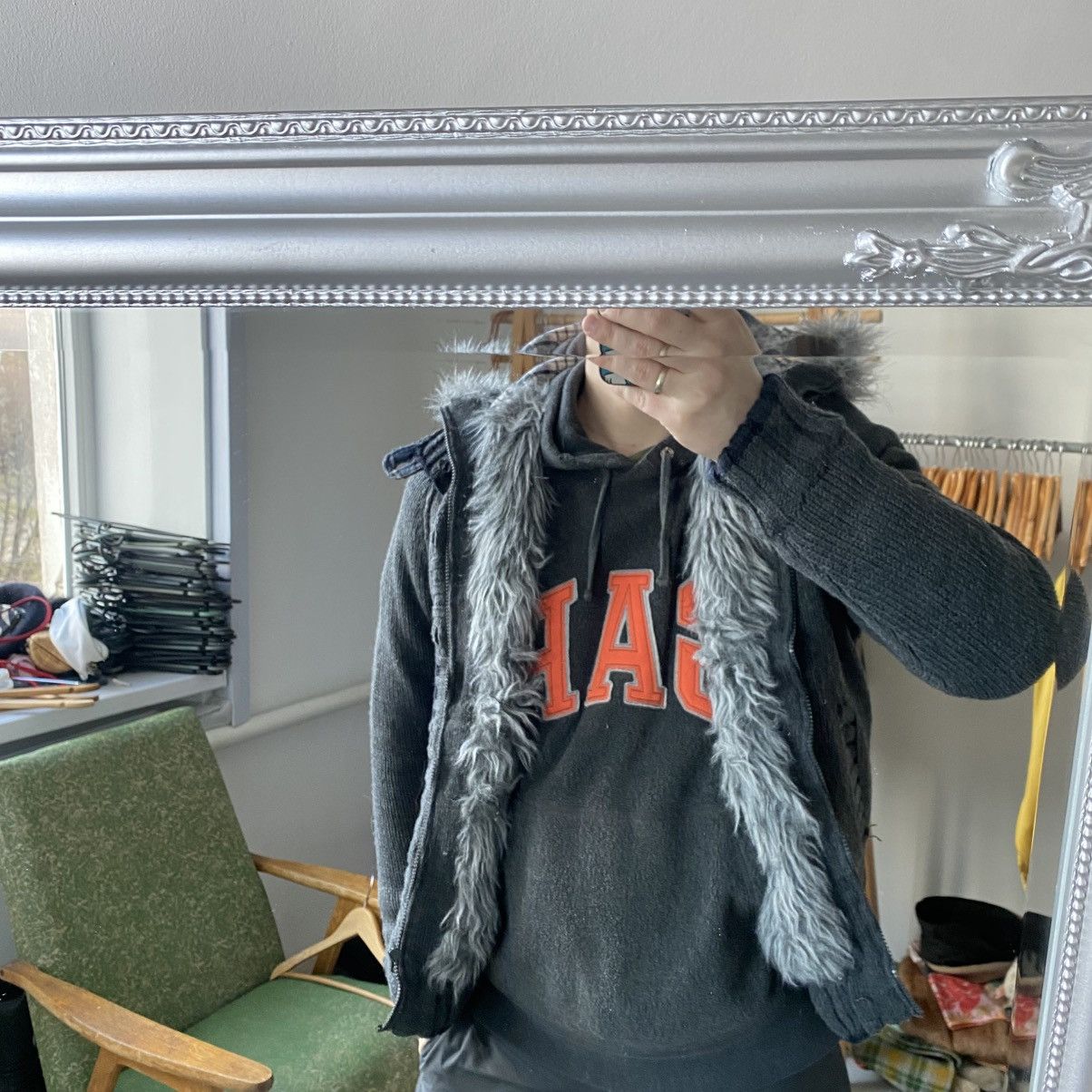 If Six Was Nine Vintage Y2K 2000s Knit Faux Fur Jacket Hoodie LGB jJapanese Size US M / EU 48-50 / 2 - 12 Thumbnail