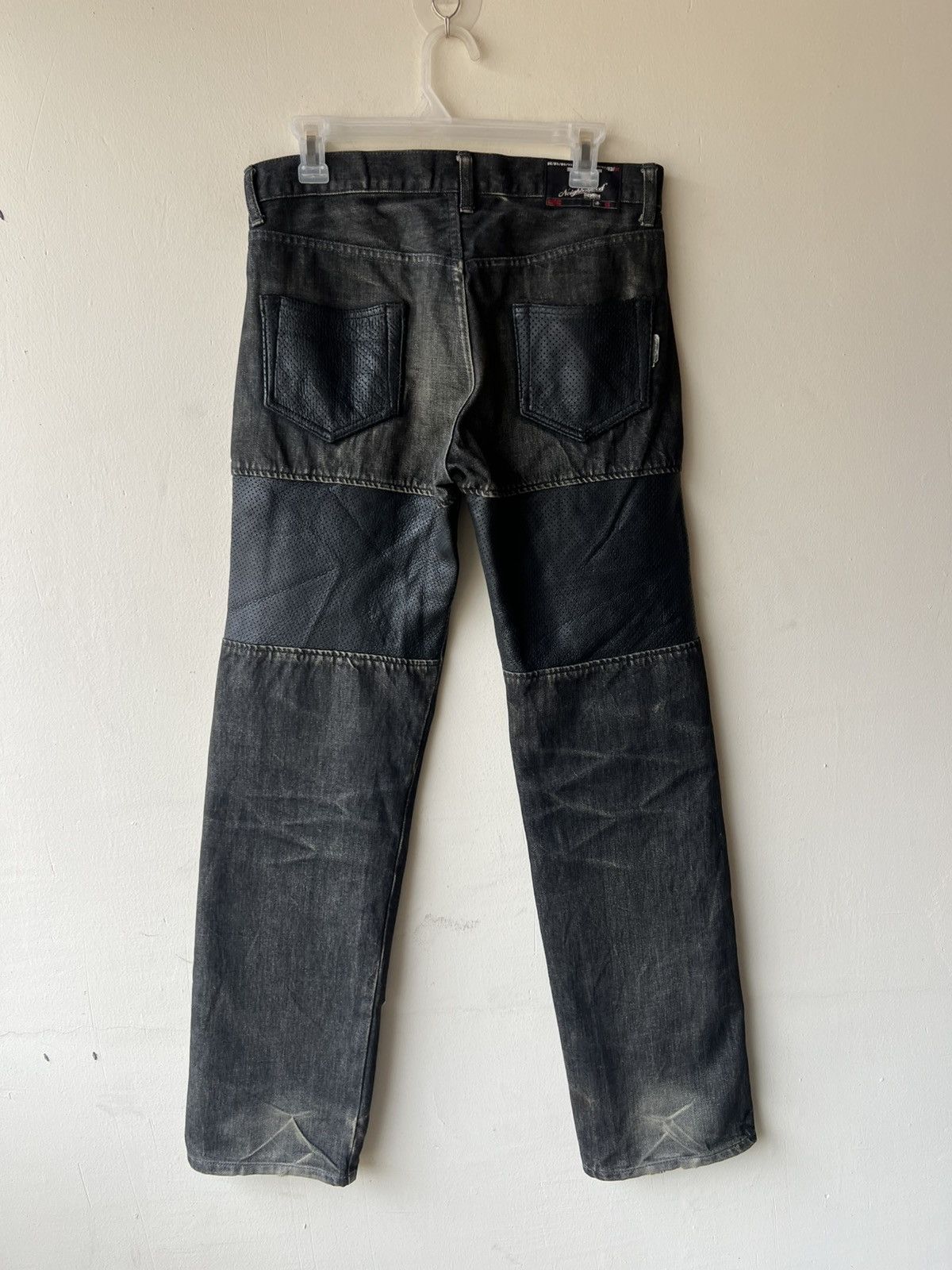 Neighborhood Vintage Neighborhood Japan Fade Denim Hybrid Leather Jeans Size US 30 / EU 46 - 3 Thumbnail