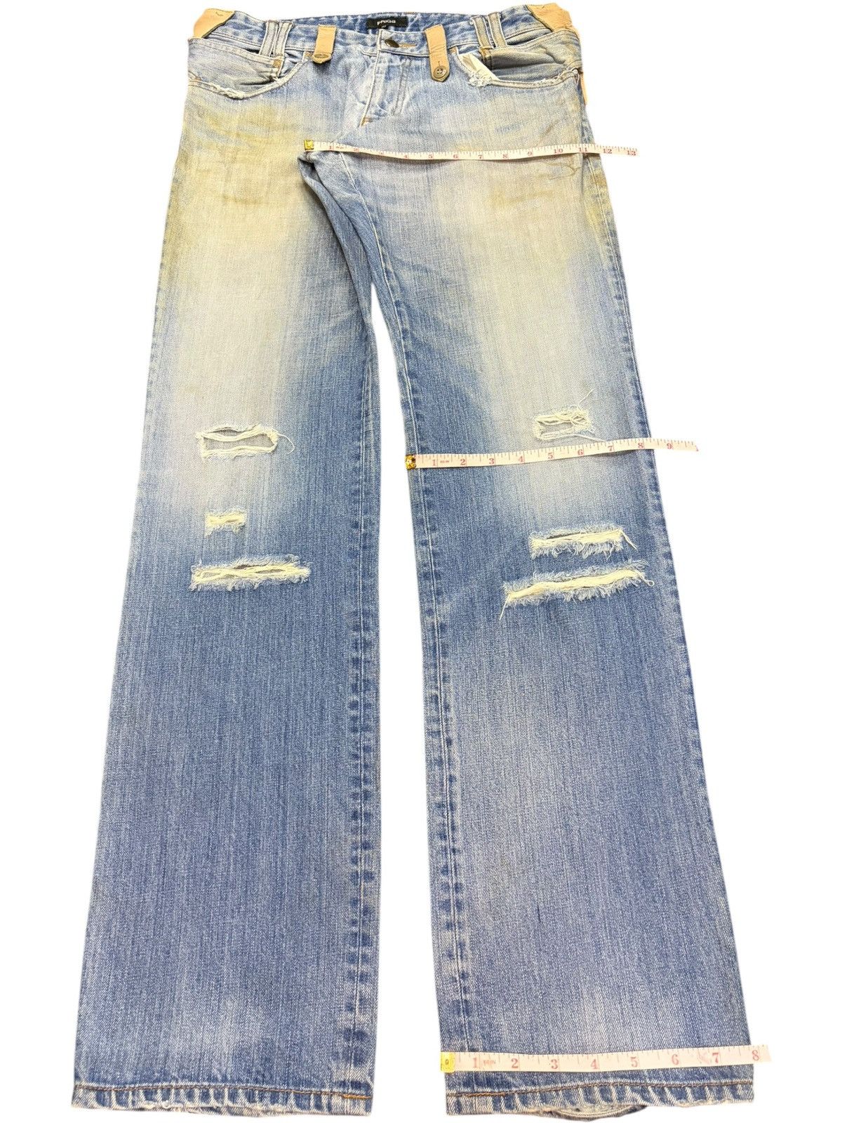 Acne Studios Prigs Side Waist Adjuster Mud Wash Distressed Jeans Size 32" / US 10 / IT 46 - 8 Thumbnail