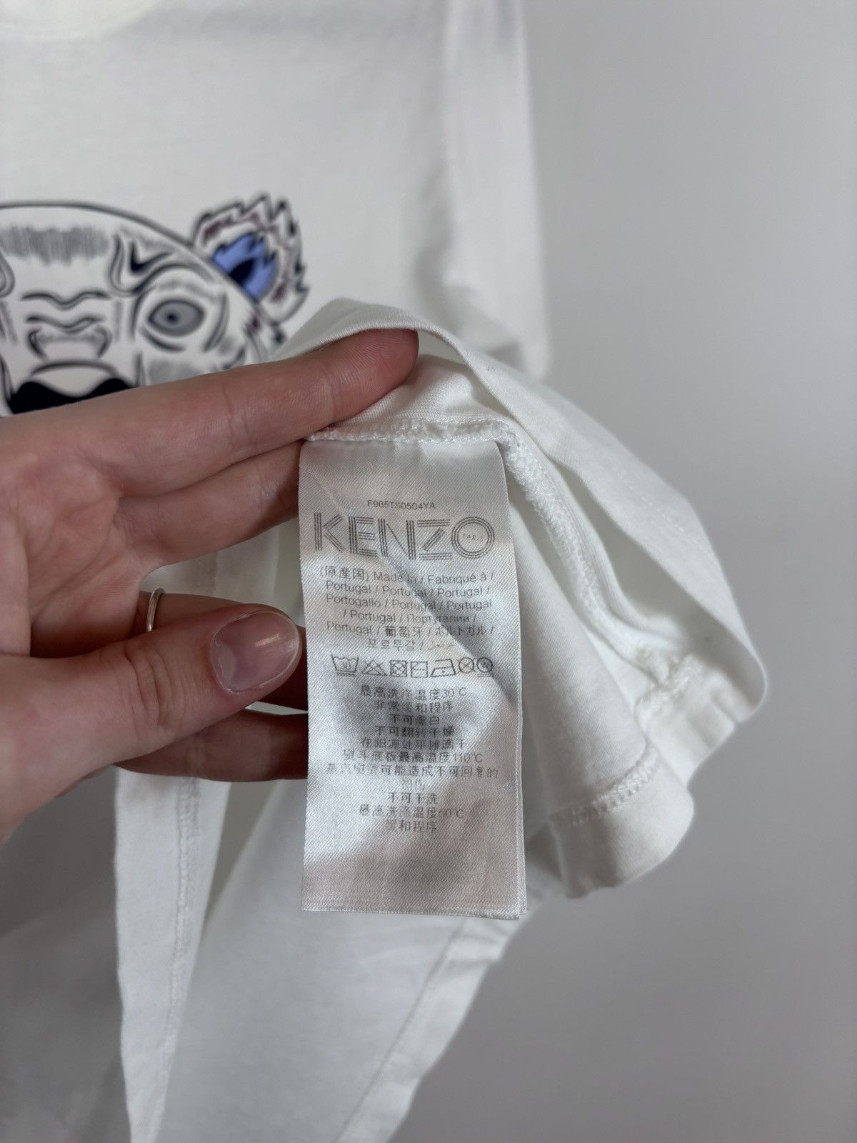 Kenzo Kenzo Paris Tiger Print Big Logo Men’s White T-Shirt Tee Size US S / EU 44-46 / 1 - 13 Thumbnail