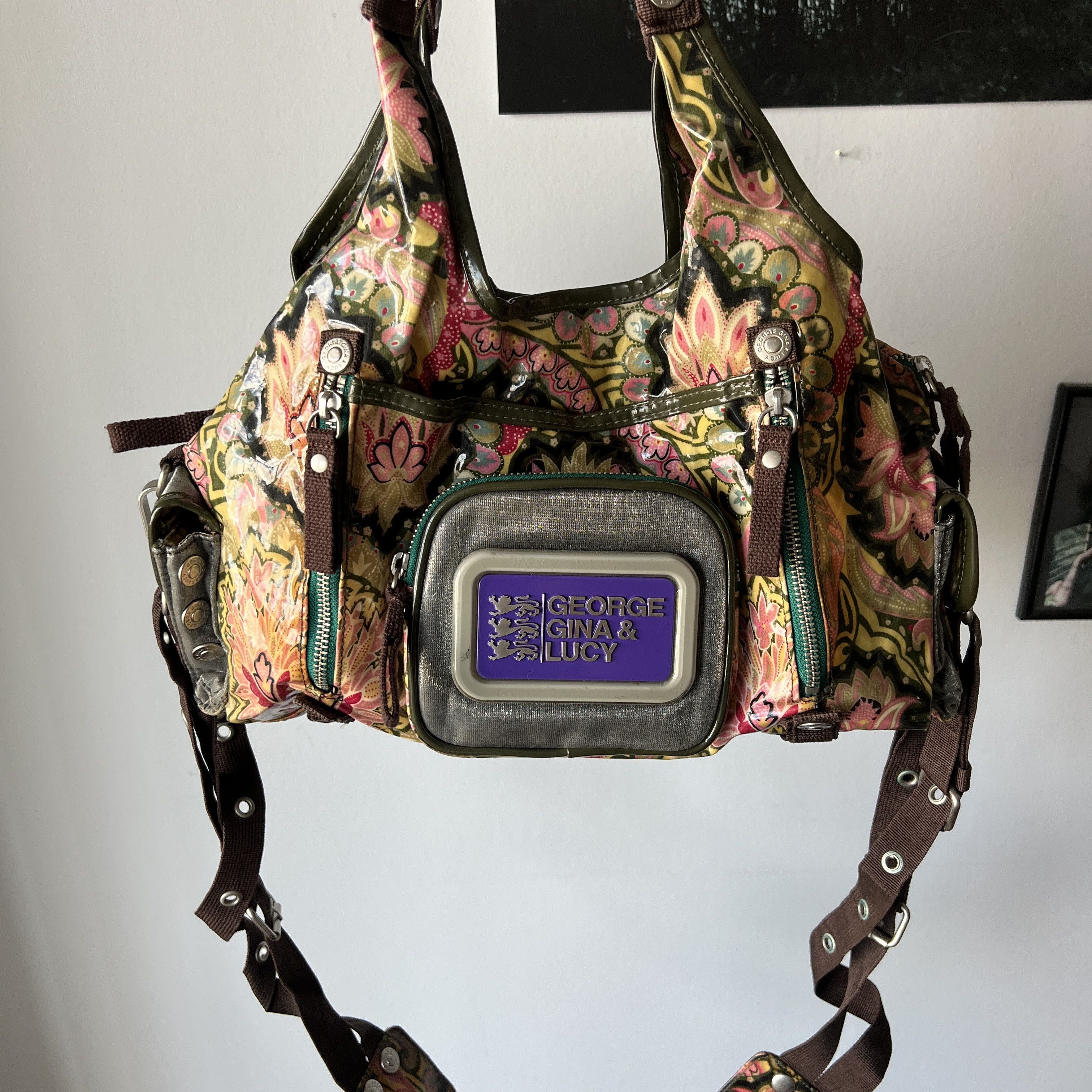 George Gina & Lucy Vintage GEORGE GINA & LUCY WAHUNA HAI Vinyl 2005 Floral Bag Size ONE SIZE - 4 Thumbnail