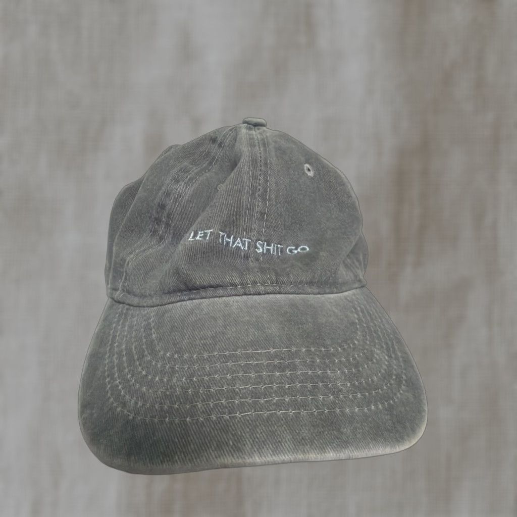 Vintage That Hat Strapback Dad Hat Gray Adjustable Cotton Embroidered “let That Go!" Size ONE SIZE - 1 Thumbnail