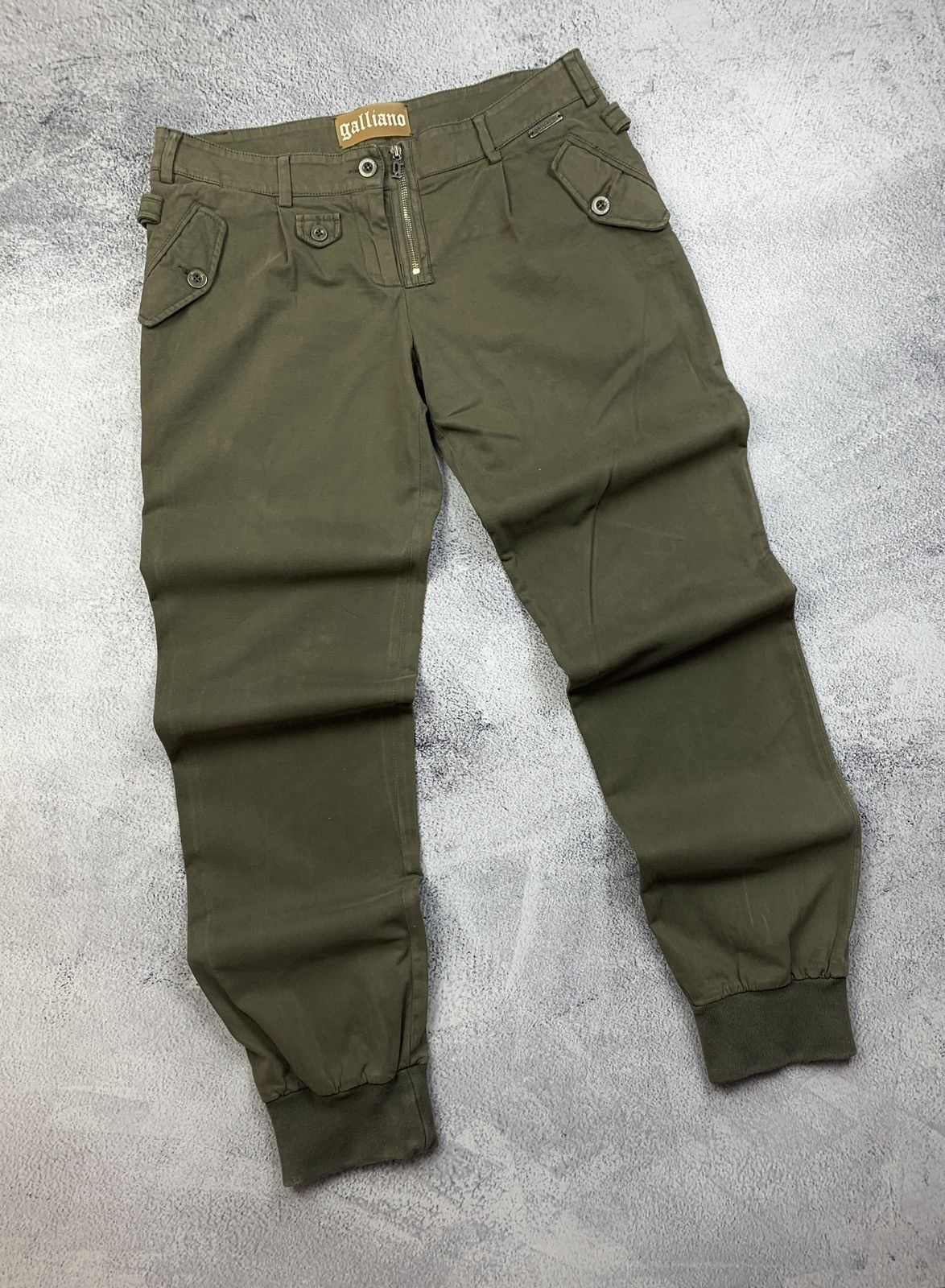 John Galliano John Galliano Olive Cargo Pants Size 30 Military Zip Size US 30 / EU 46 - 2 Thumbnail