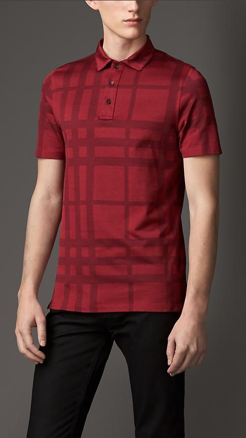 Burberry Red Nova Check Slim Polo Size US XS / EU 42 / 0 - 2 Thumbnail