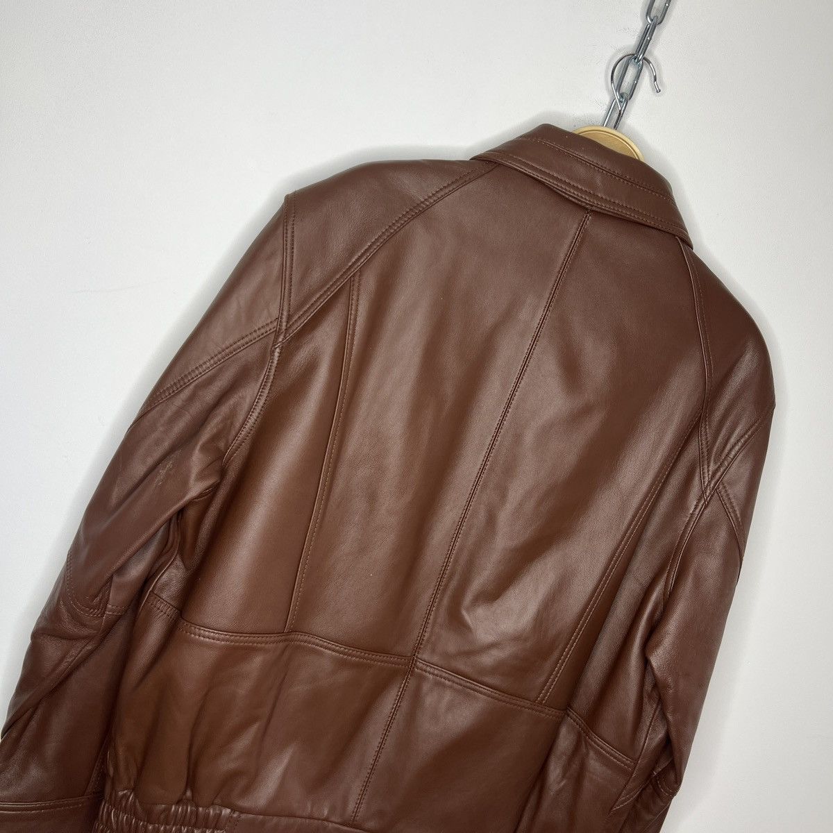 Leather × Vintage Vintage Brown Leather Motor Biker Jacket Trucker Genuine Size US M / EU 48-50 / 2 - 9 Thumbnail