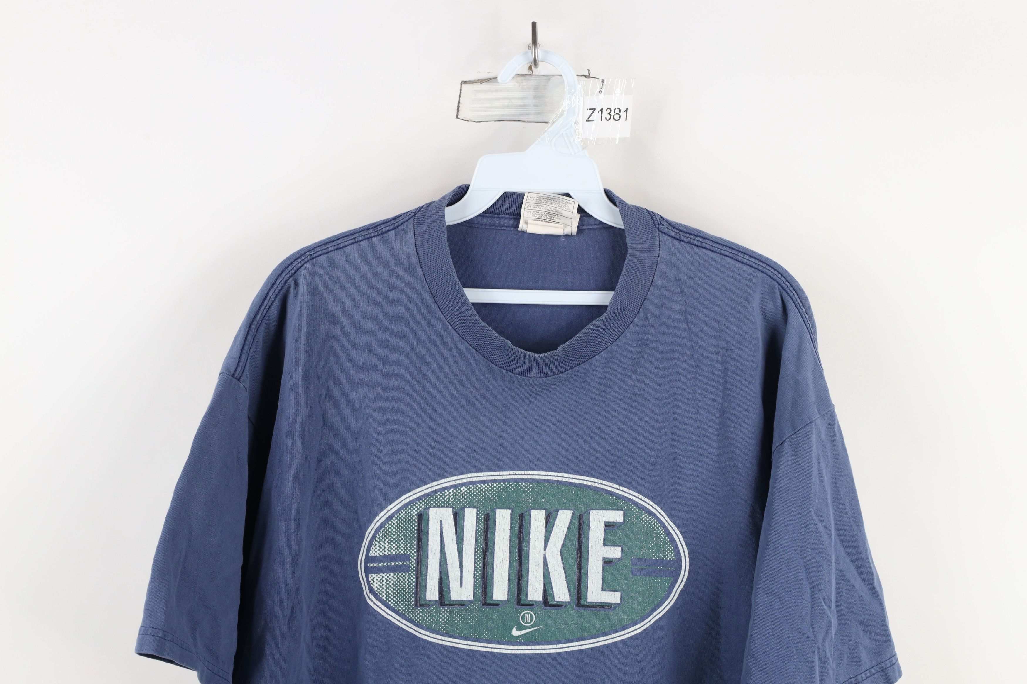 Nike × Vintage Vintage 90s Nike Spell Out Travis Scott Mini Swoosh T-Shirt Size US L / EU 52-54 / 3 - 2 Thumbnail