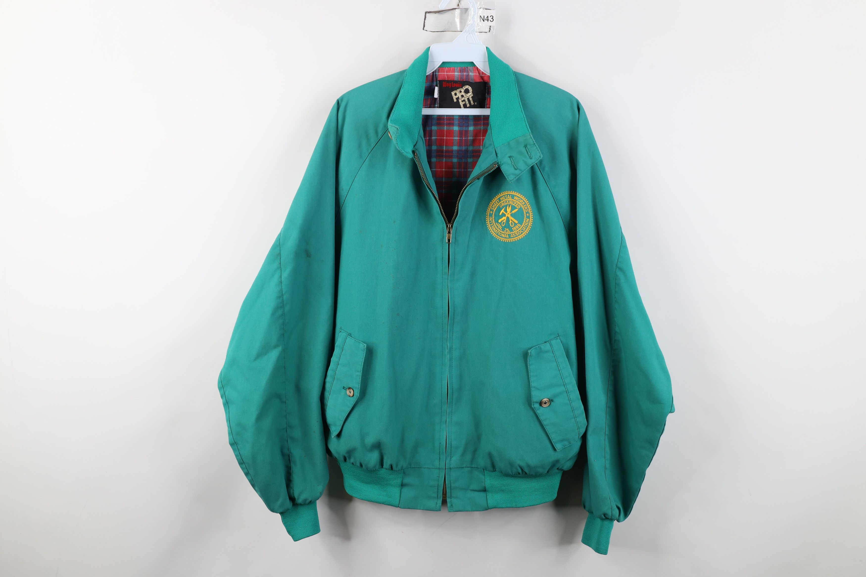 Vintage Vintage 80s 90s Workers Union Flannel Lined Bomber Jacket Size US L / EU 52-54 / 3 - 1 Thumbnail