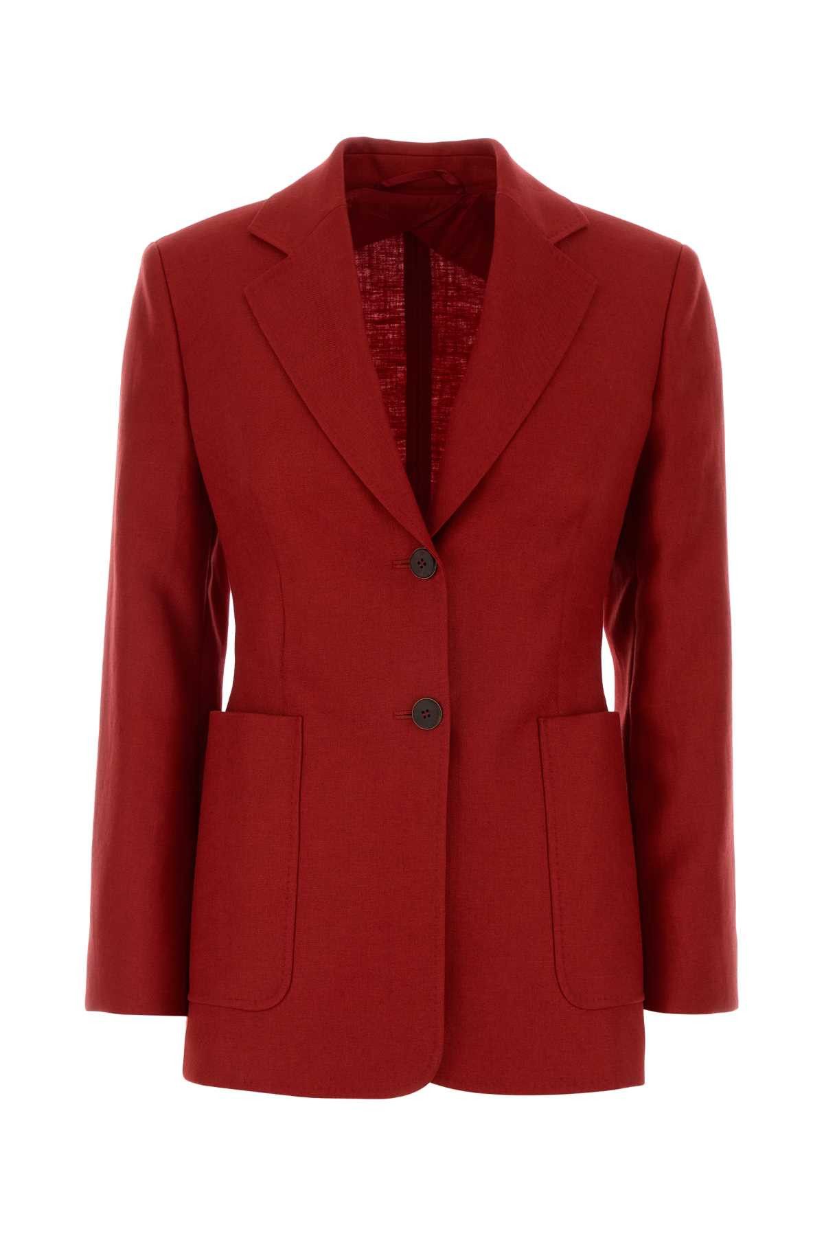 Max Mara Red Linen Volonta Blazer Size S / US 4 / IT 40 - 1 Thumbnail